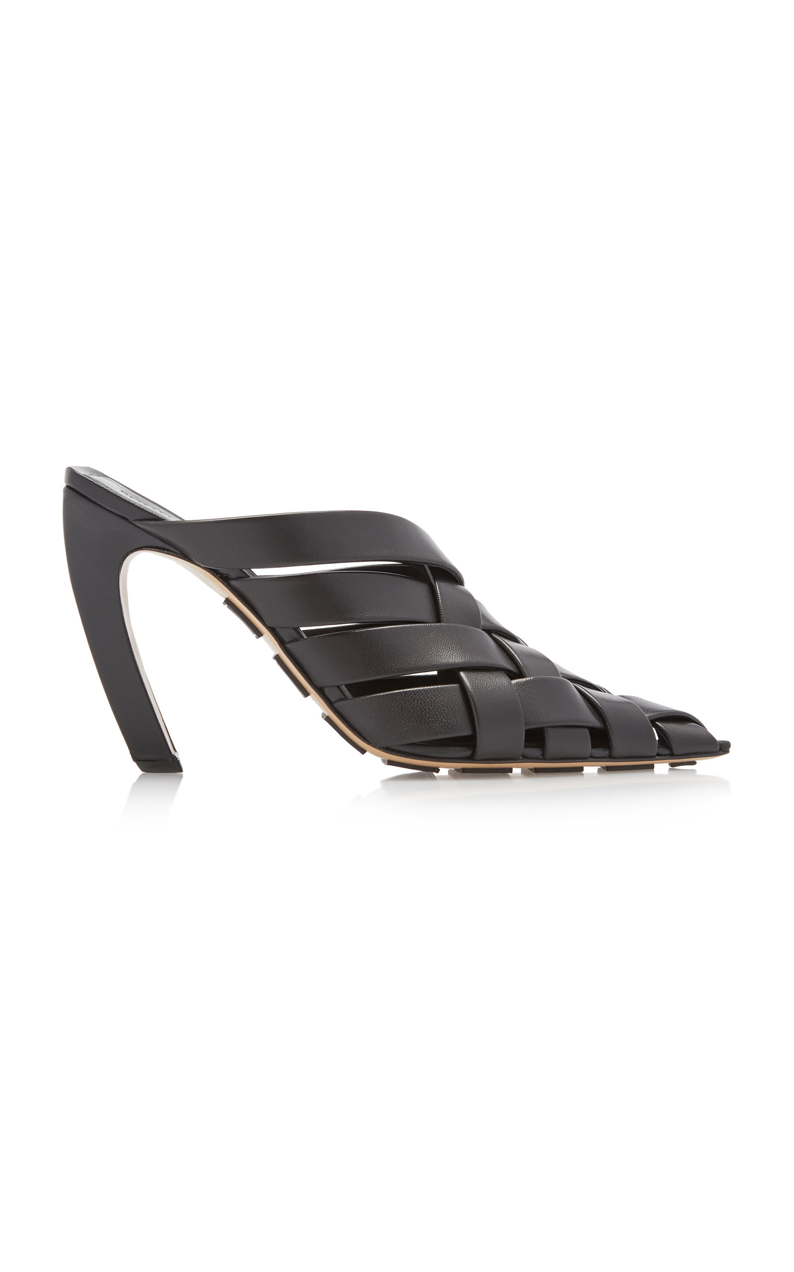 Bottega Veneta 100mm Intreccio Leather Pumps In Black