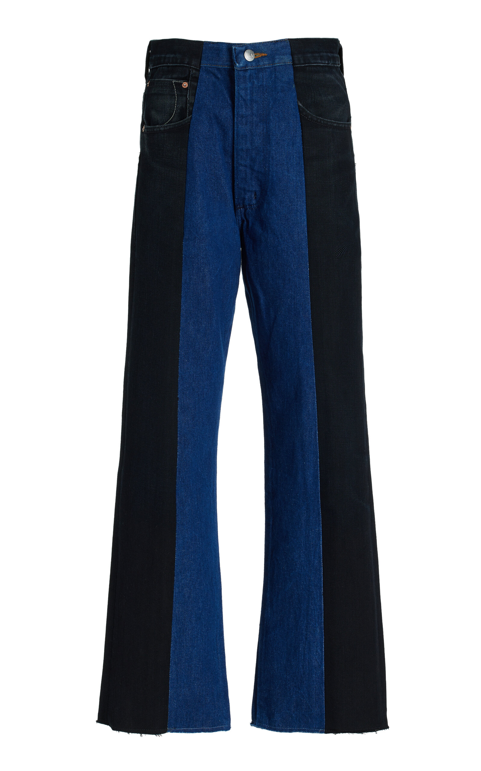 E.l.v Denim ‘the Contrast' High Rise Flared Jeans In Multi-colour