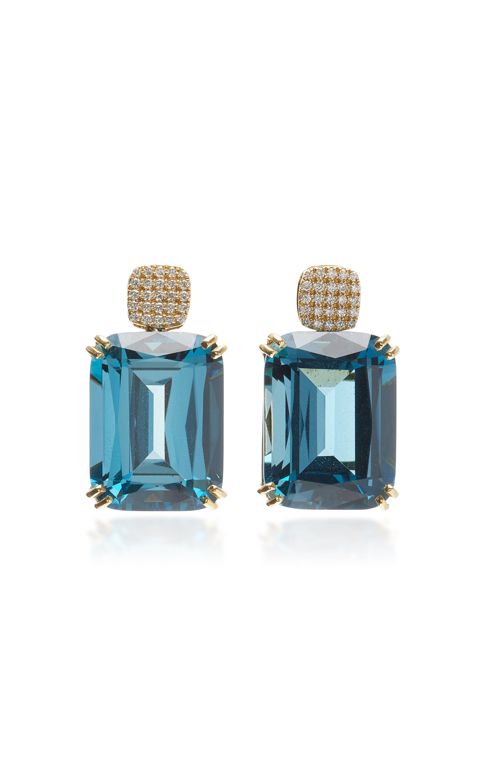 Goshwara Women's 18K Gold Topaz And Diamond Earrings