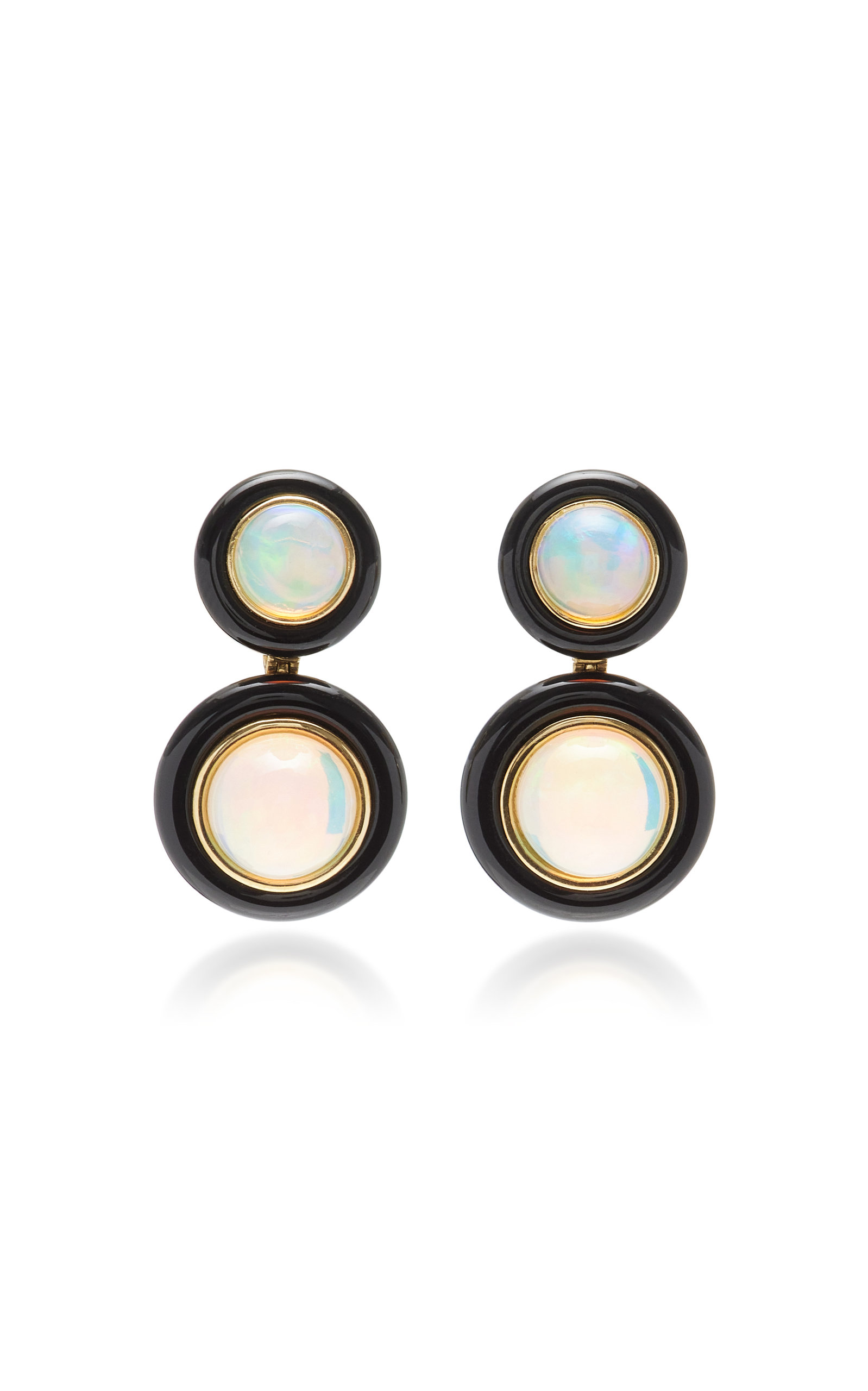 Goshwara Women's 18K Gold; Opal And Onyx Earrings