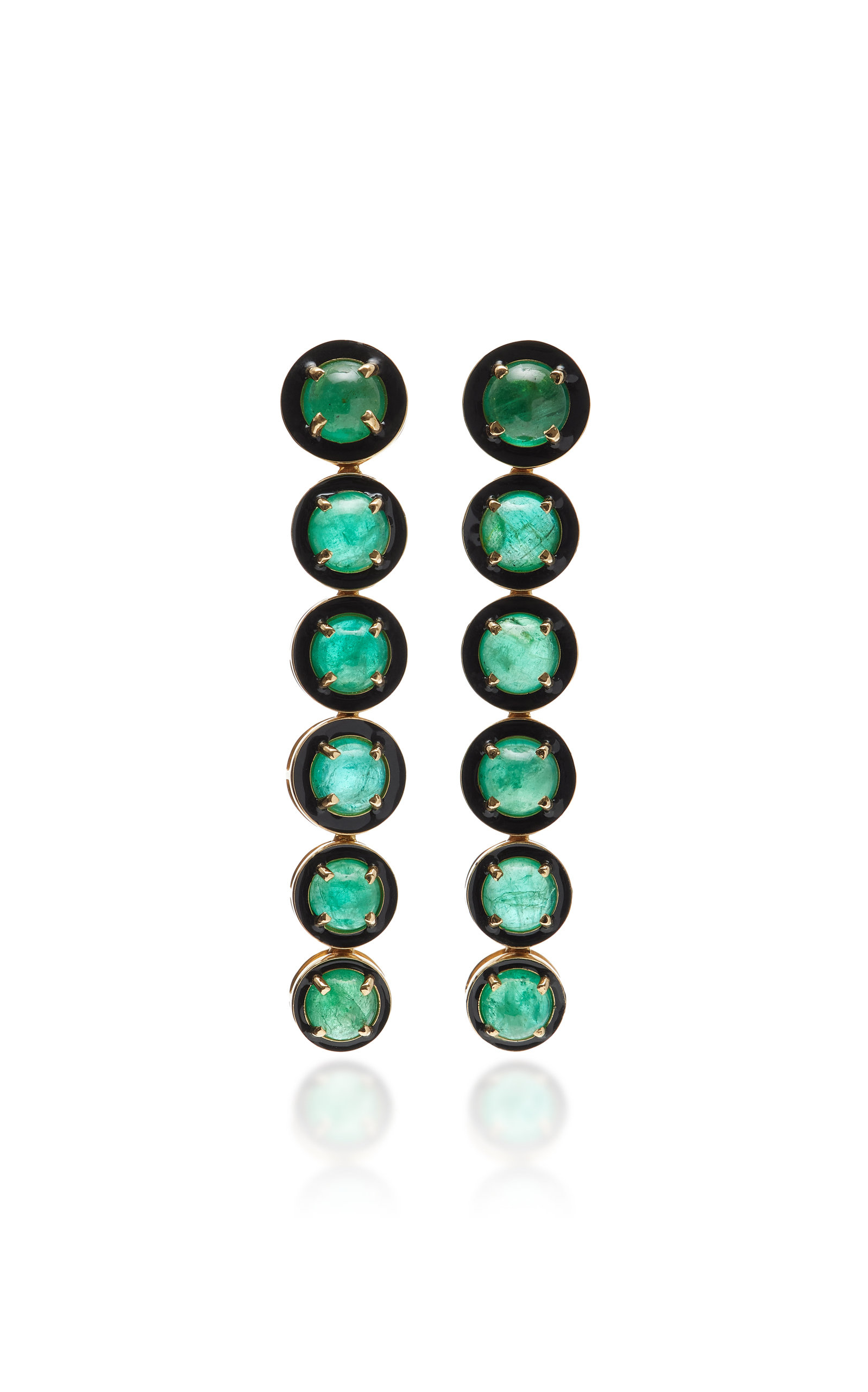 Goshwara Women's 18K Gold; Emerald And Diamond Earrings