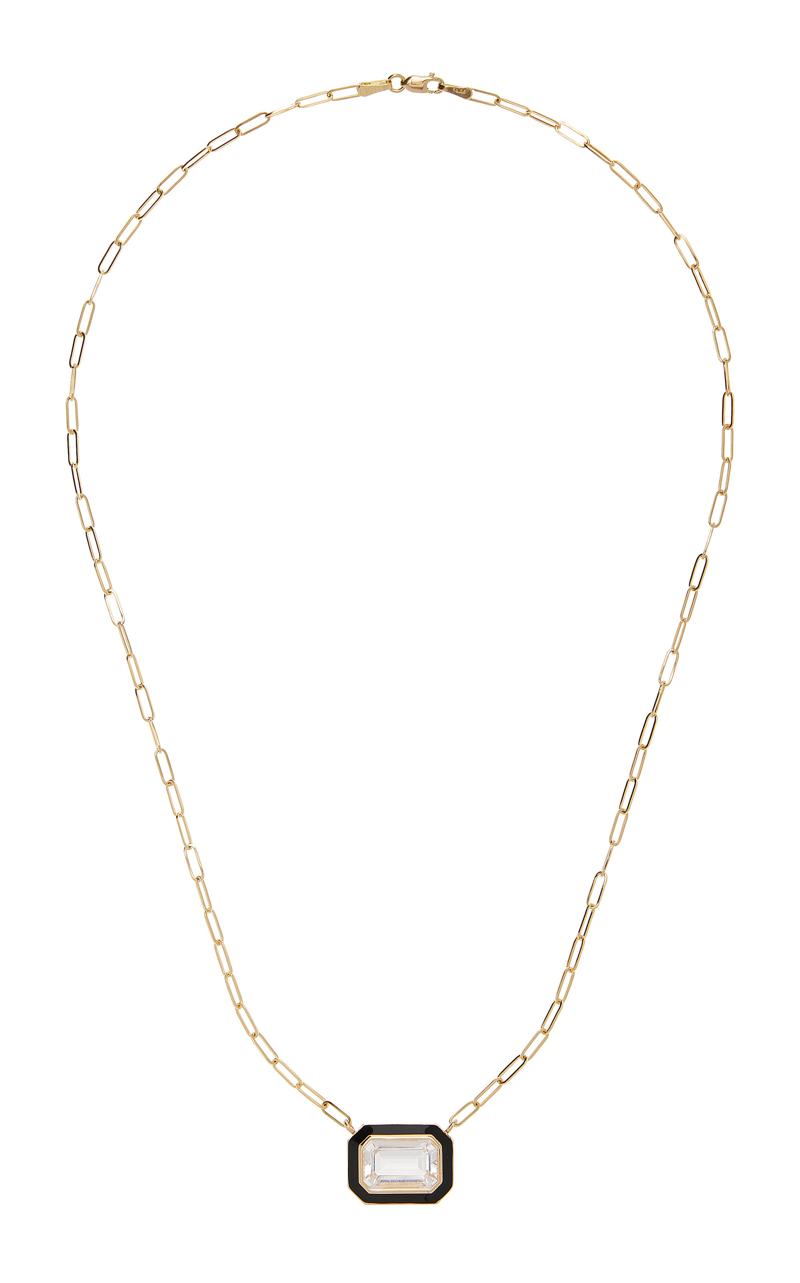 Goshwara Women's 18K Gold; Opal And Black Enamel Necklace