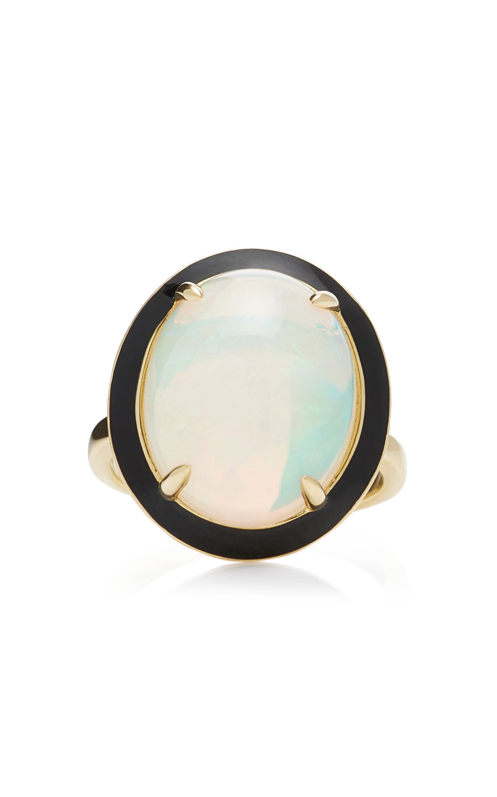 Goshwara Women's 18K Gold; Opal; And Black Enamel Ring