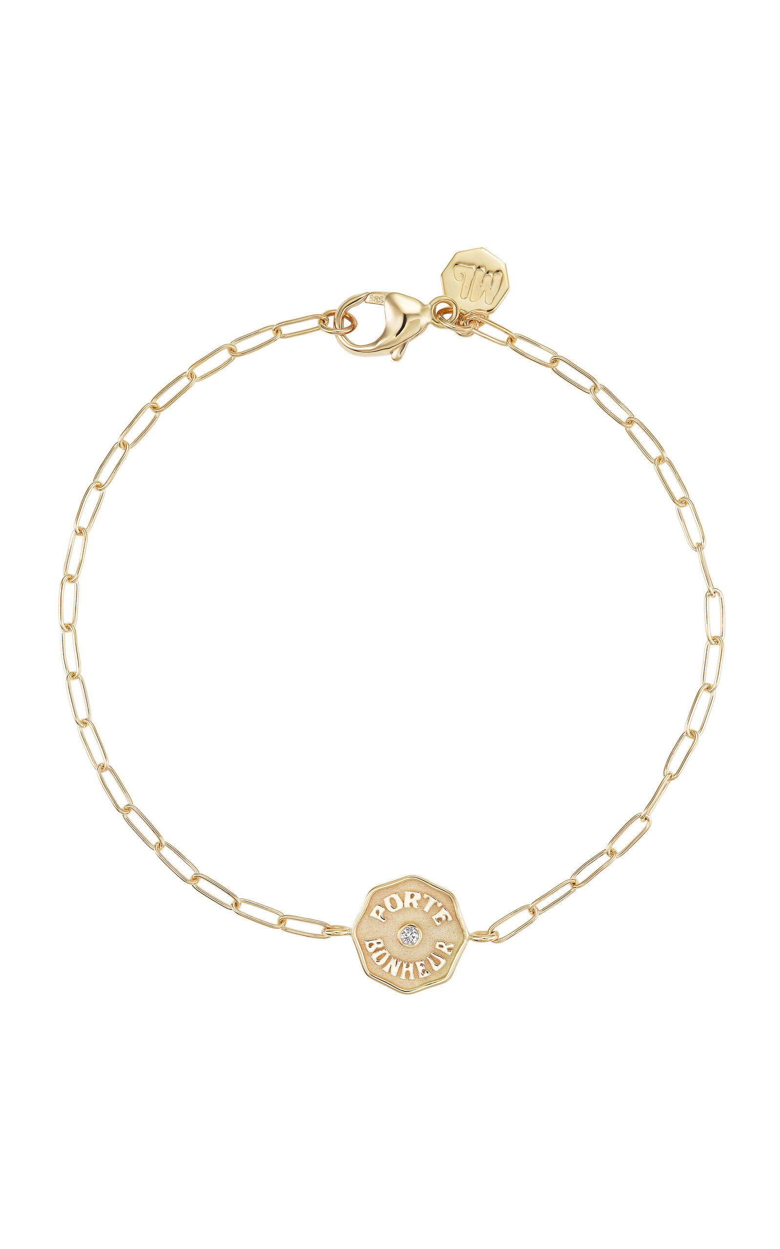 Marlo Laz Wee Porte Bonheur 14K Yellow Gold Diamond Bracelet