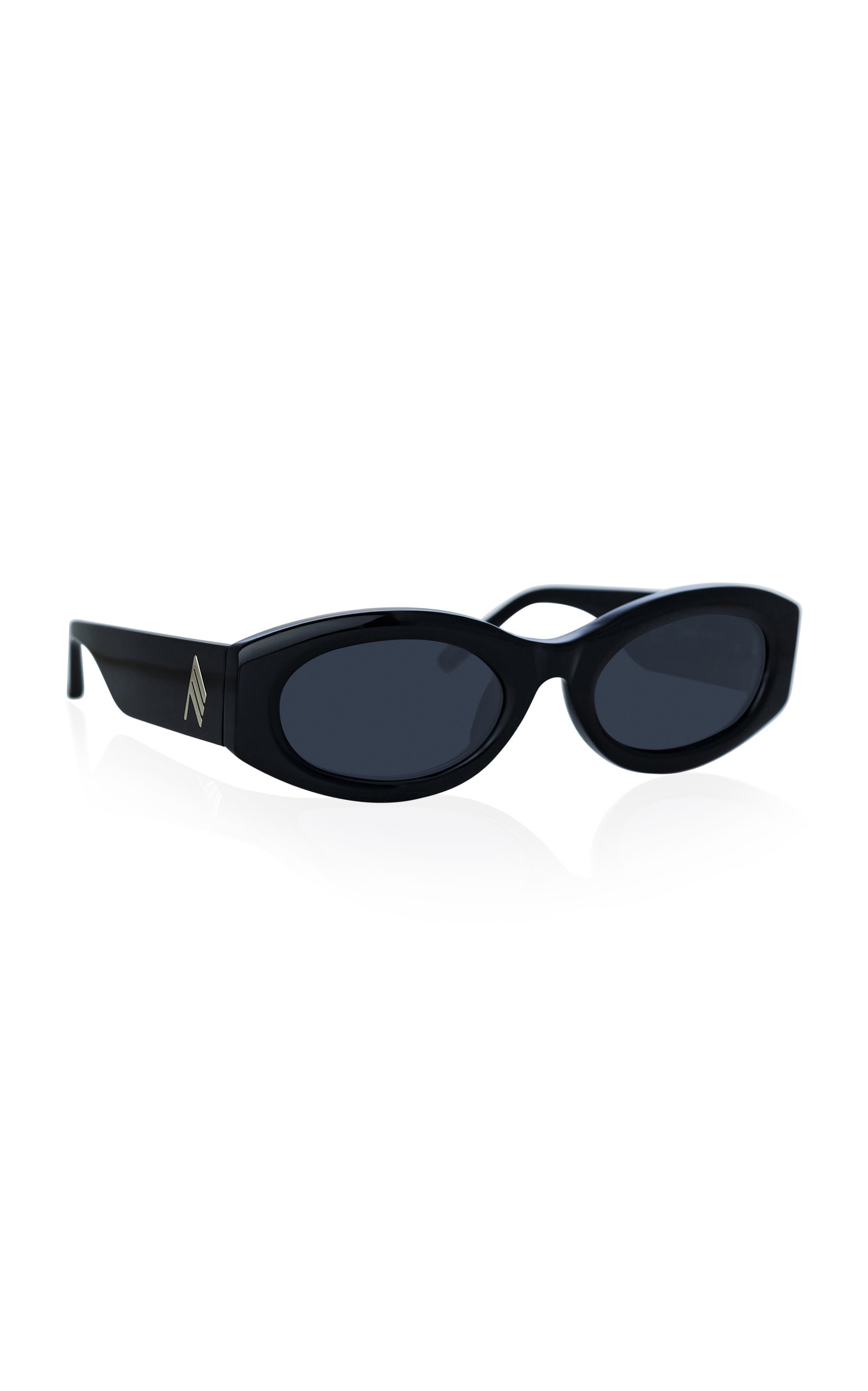 Shop Attico Berta Round-frame Acetate Sunglasses In Black