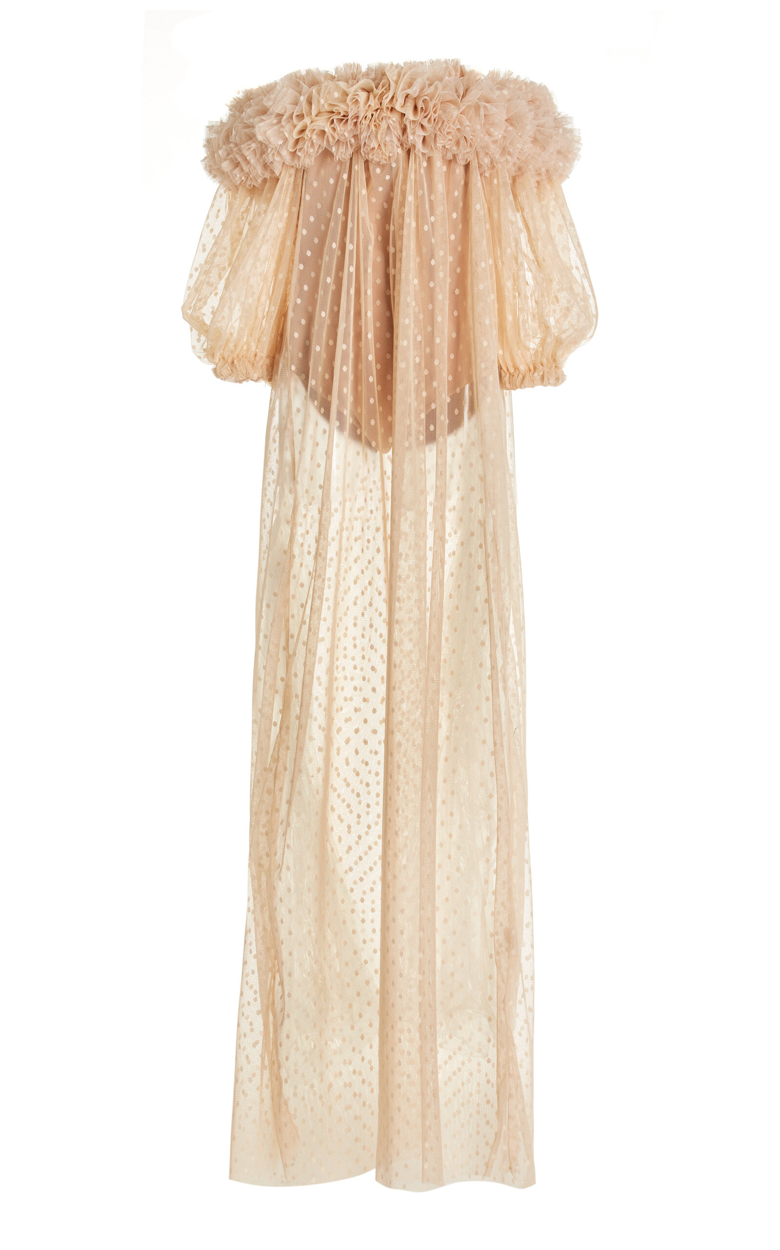 Greta Constantine Women's Aoul Off-the-shoulder Swiss-dot Maxi Dress In Neutral
