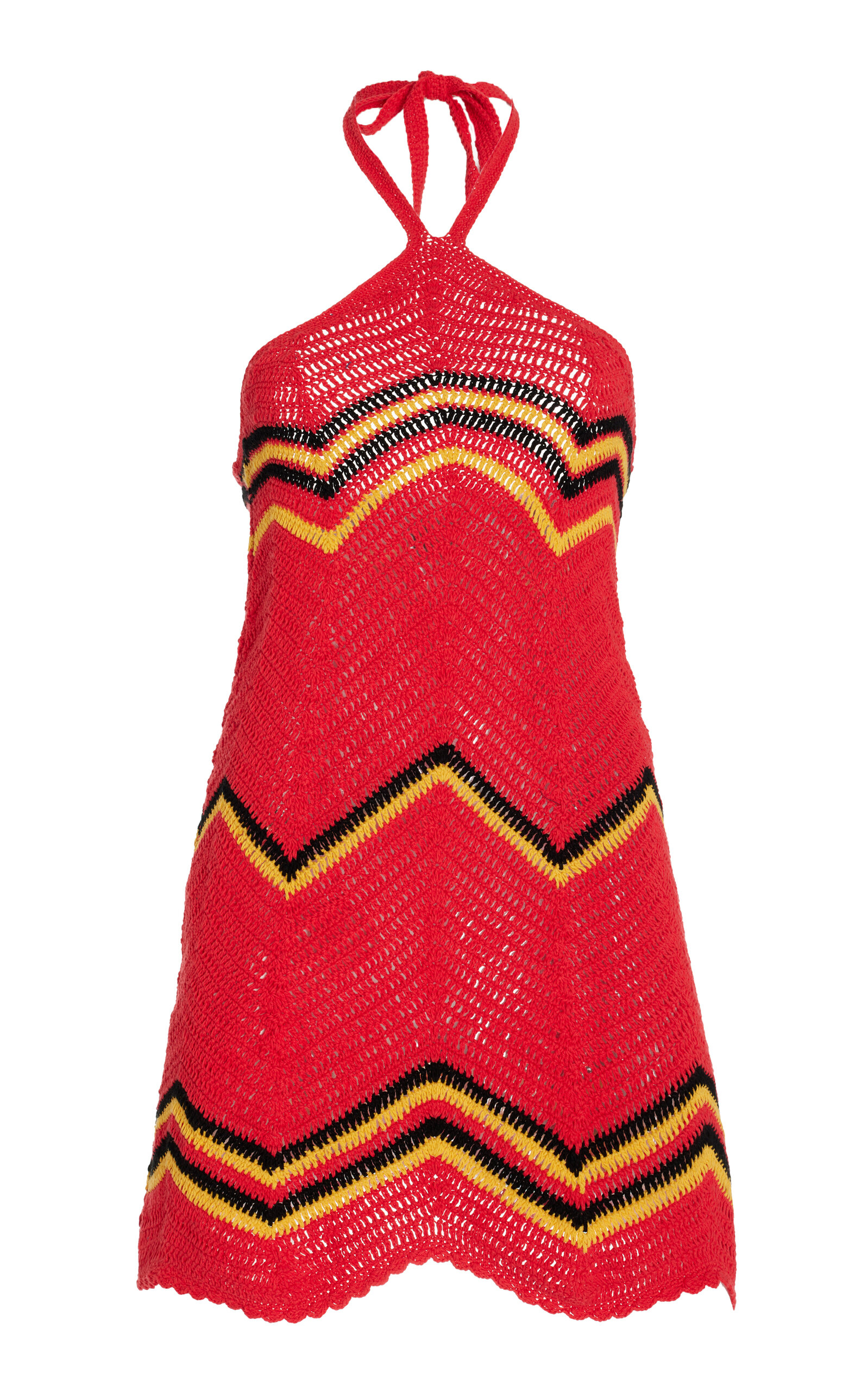 Akoia Swim Exclusive Salvador Crocheted Cotton Mini Dress In Red