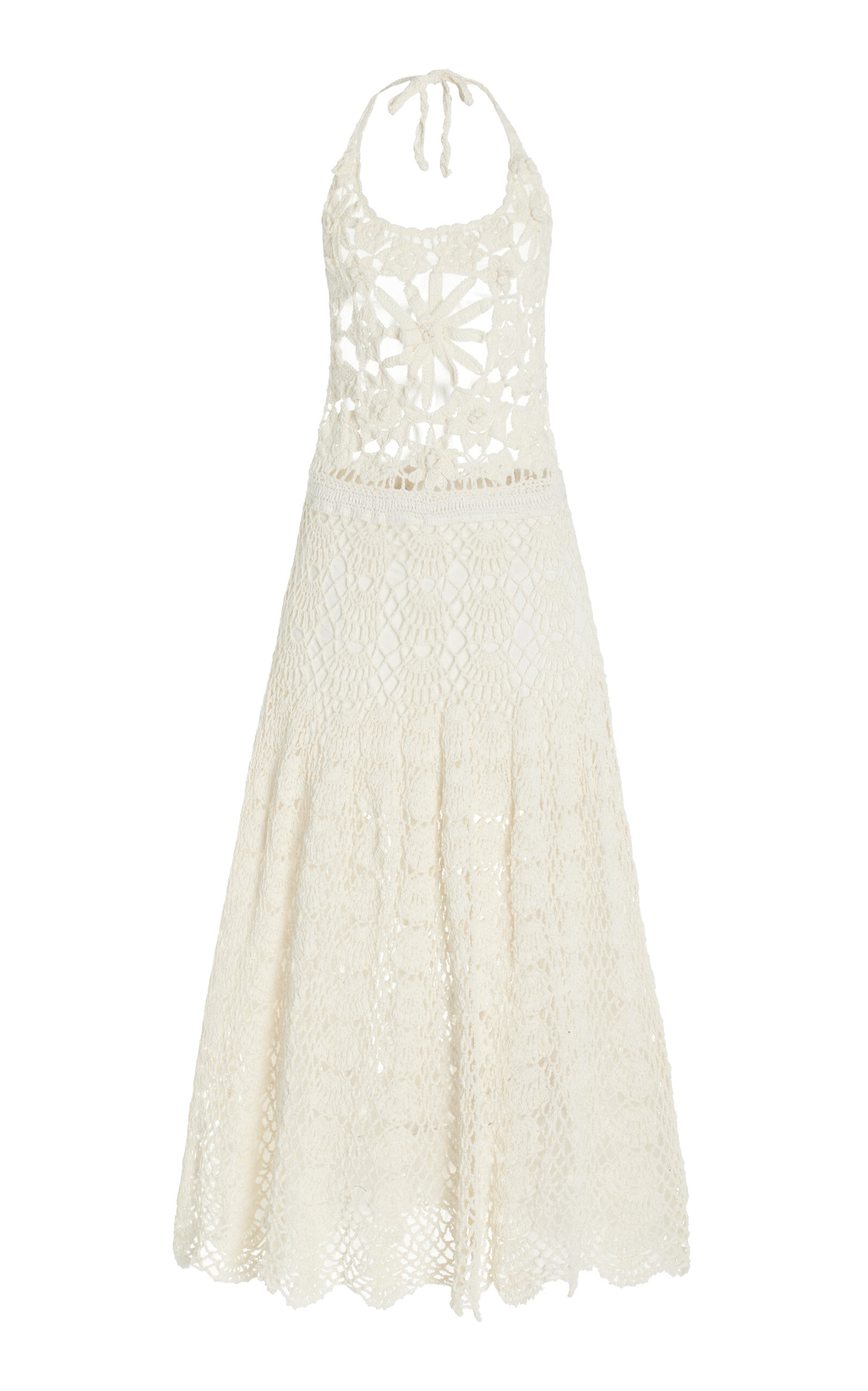 Akoia Swim Fernanda Crocheted Cotton Maxi Dress In Ivory