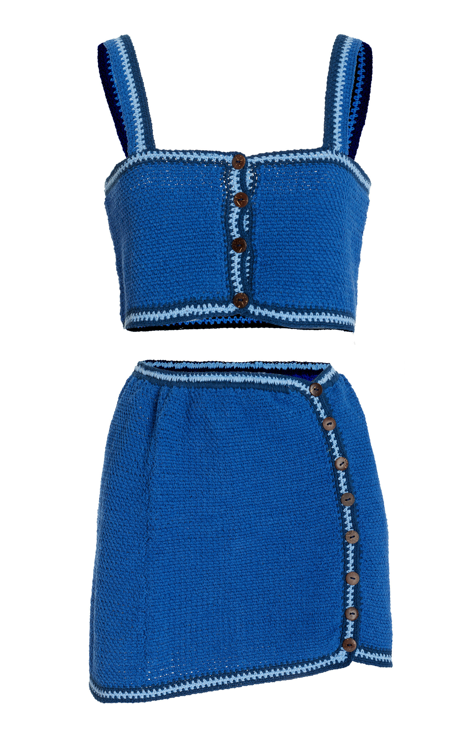 Akoia Swim Exclusive Seca Crocheted Cotton Mini Set In Blue