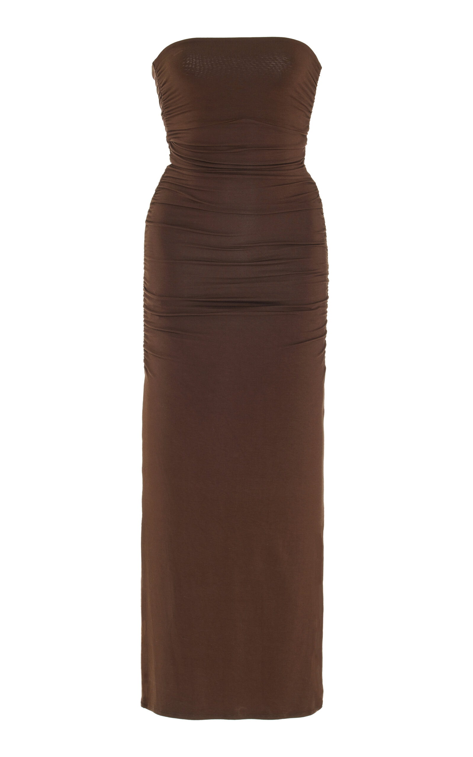 Posse Exclusive Isabela Strapless Jersey Maxi Dress In Brown