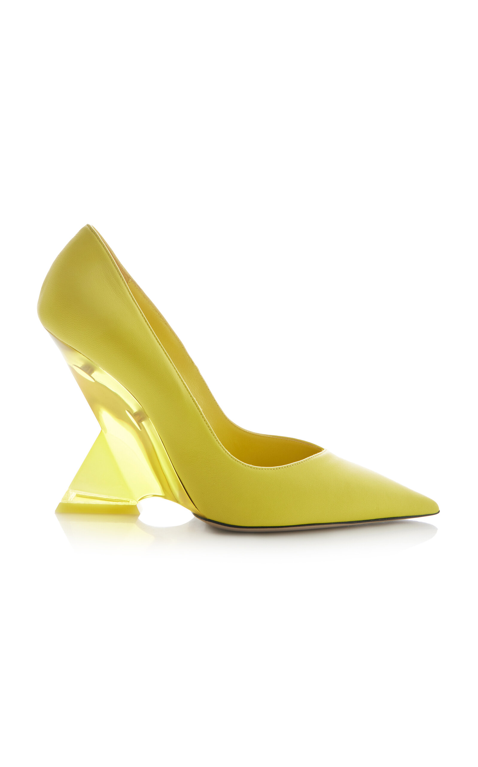 Shop Attico Cheope Leather Pumps In Yellow