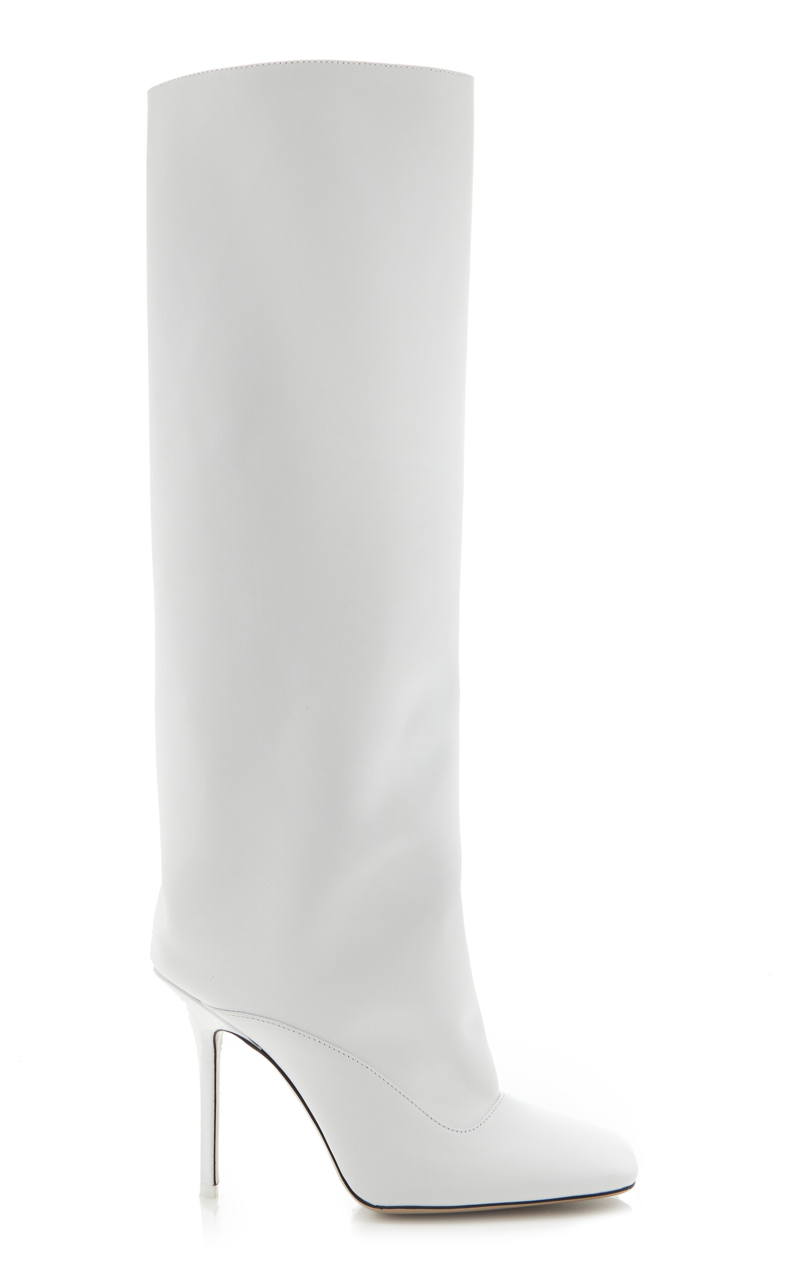 Shop Attico Sienna Leather Knee Boots In White