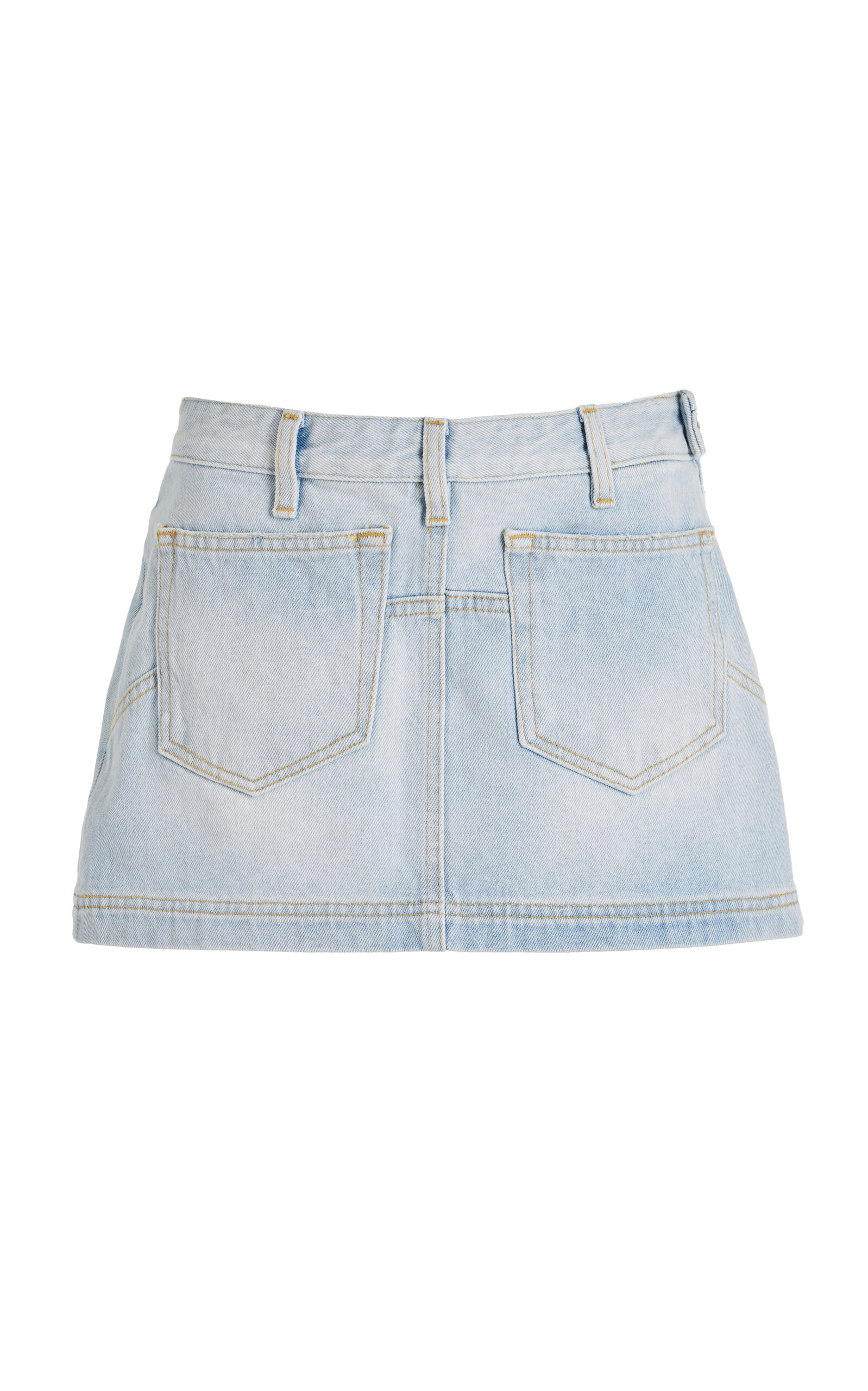 Attico Abra Cotton Mini Skirt In Light Wash