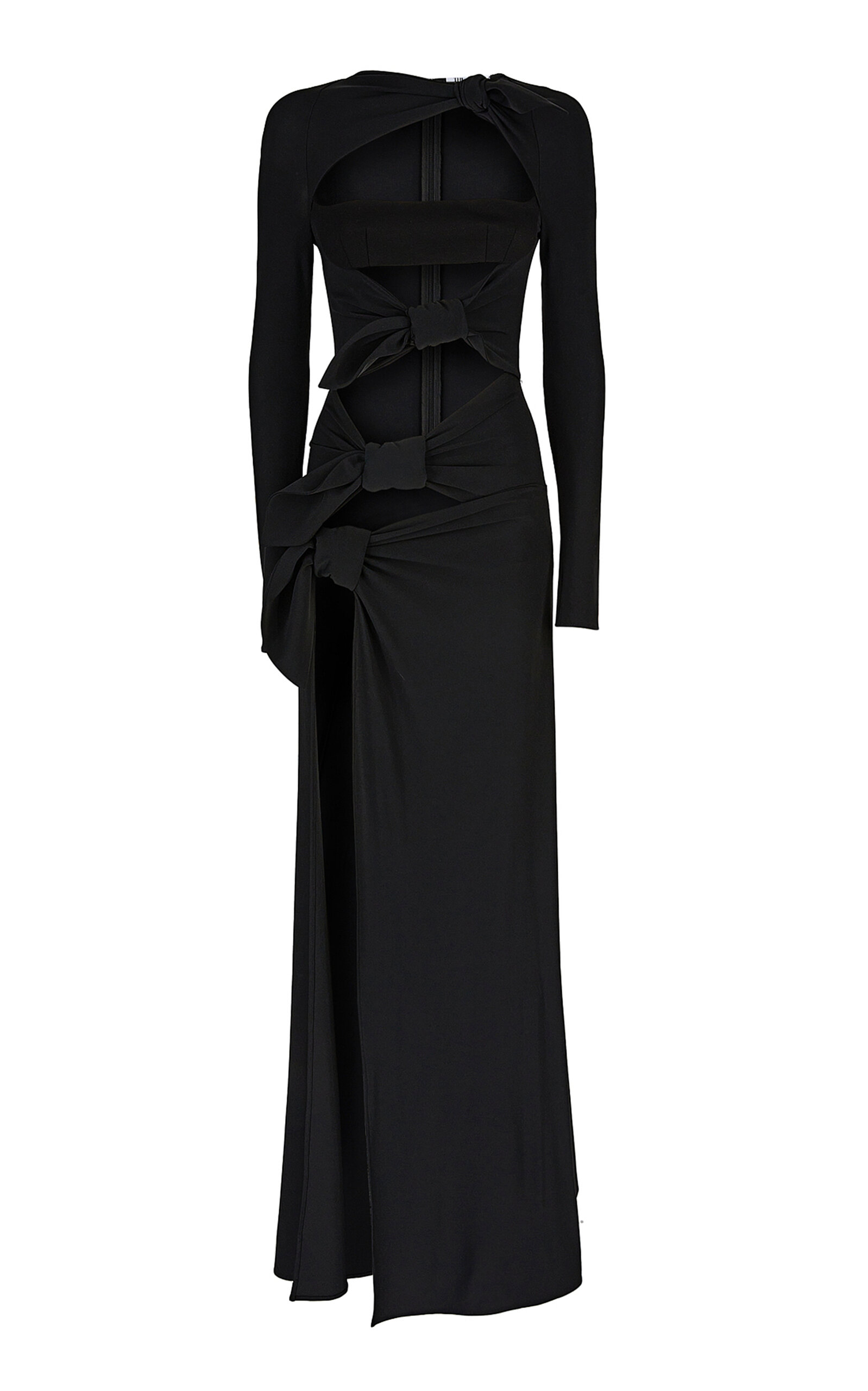 Attico Candice Gown With Front Cutout Details In Black