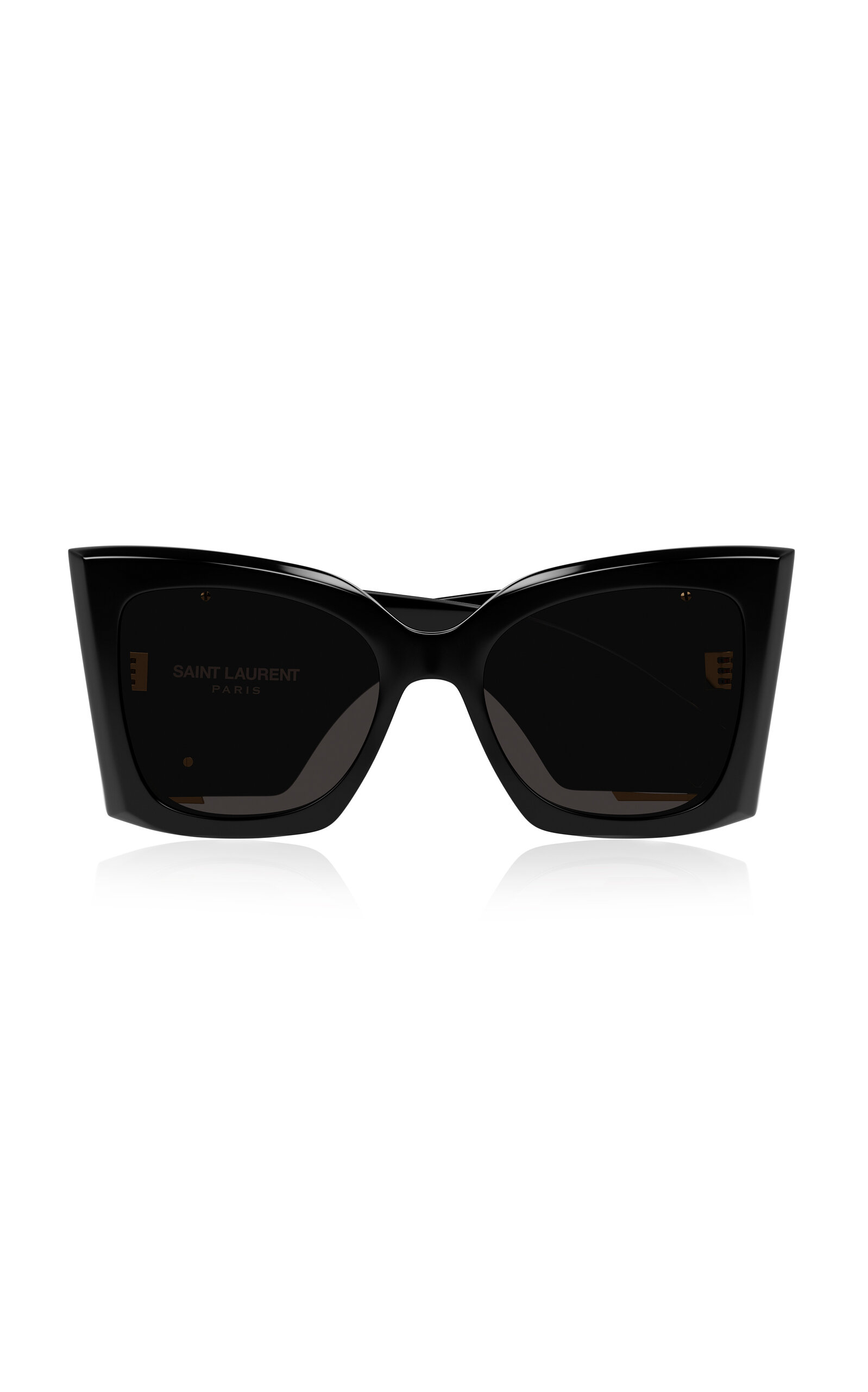 Shop Saint Laurent Blaze Oversized Cat-eye Acetate Sunglasses In Black