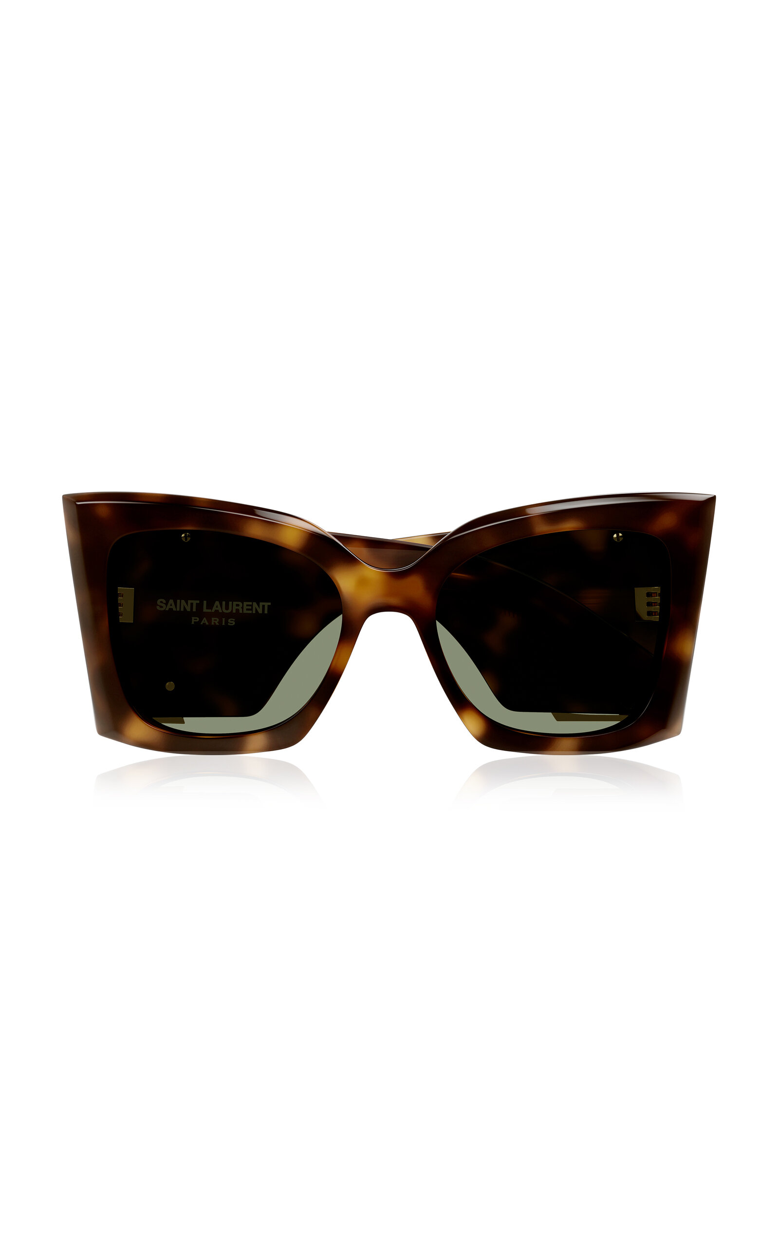 Shop Saint Laurent Blaze Oversized Cat-eye Acetate Sunglasses In Brown