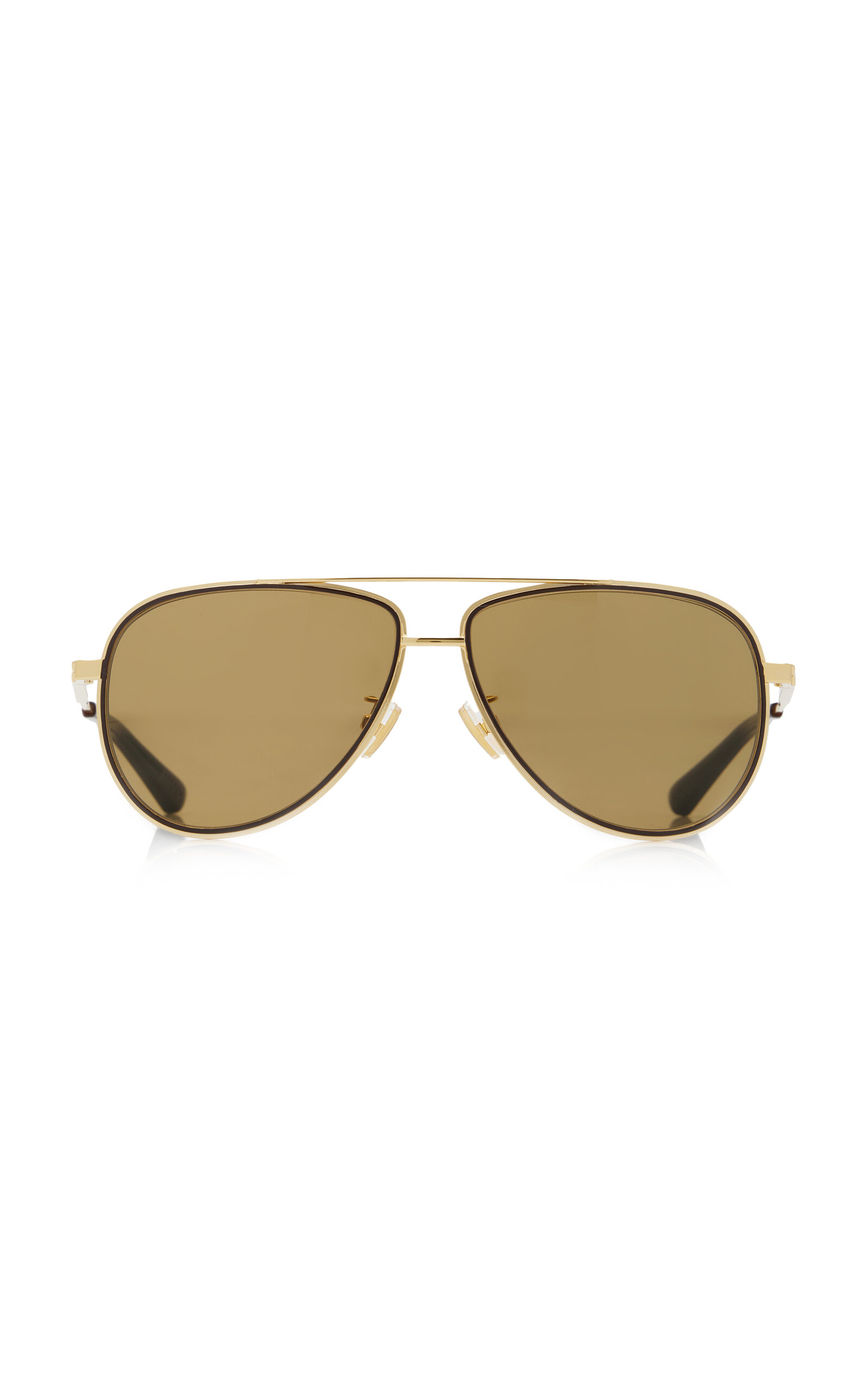 Bottega Veneta Aviator-frame Metal Sunglasses In Brown