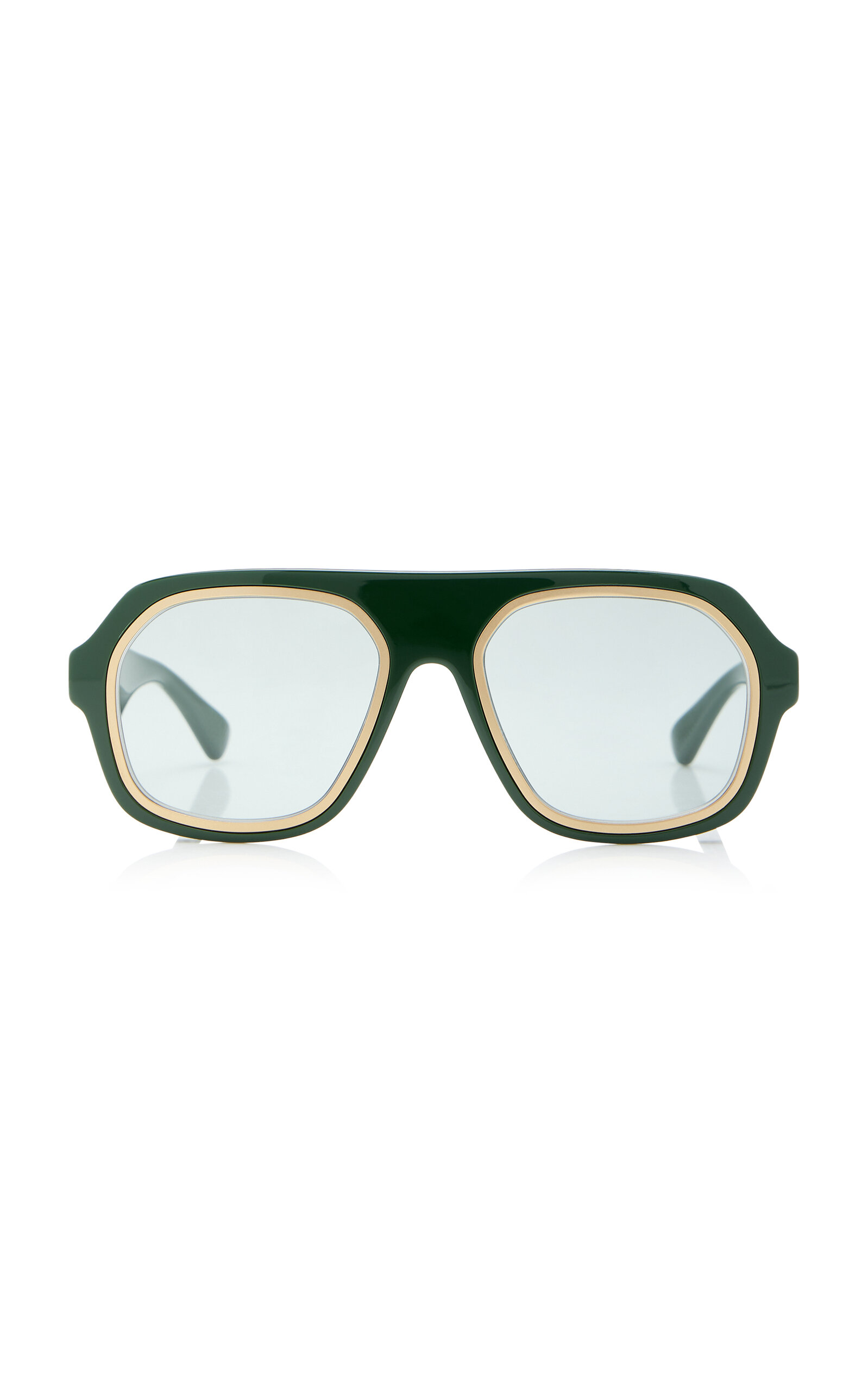 Bottega Veneta Aviator-frame Acetate Sunglasses In Green