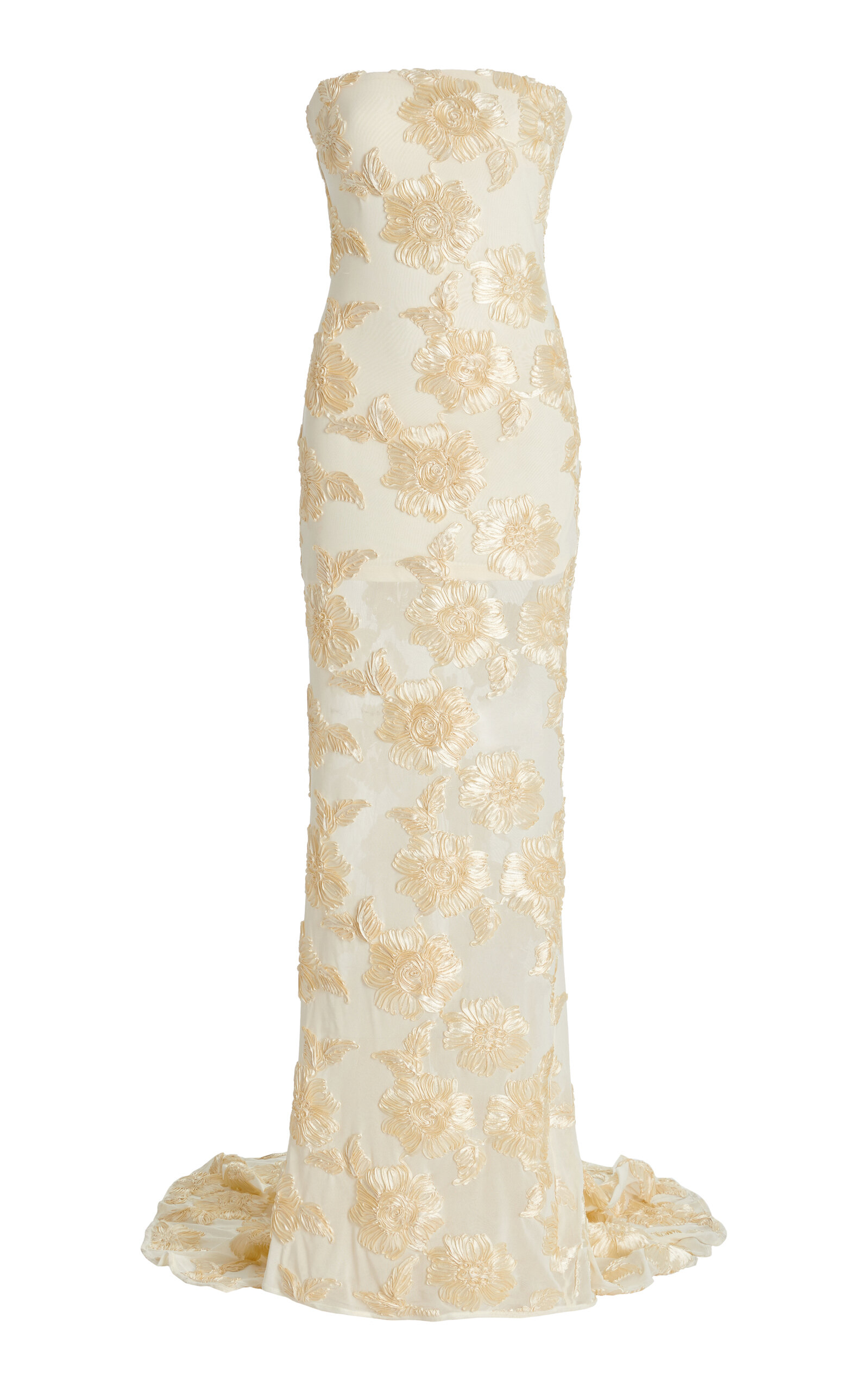 rotate 3d mesh maxi tube dress Rotate Birger Christensen 3d-mesh Maxi Tube Dress In Ivory