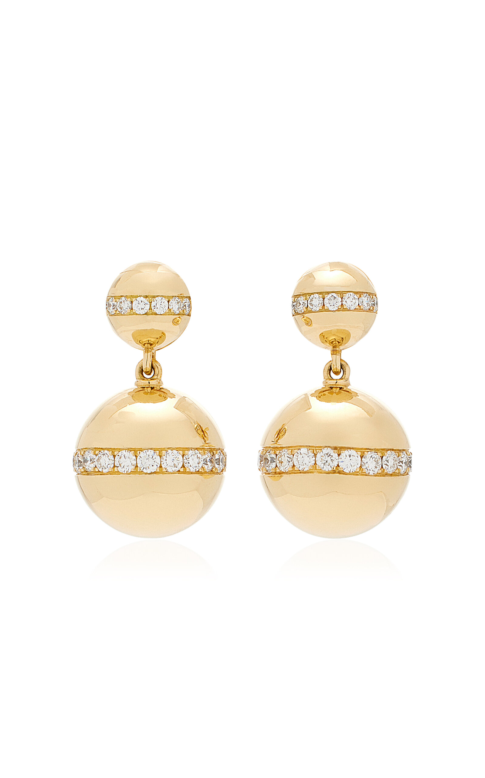 Briony Raymond Women's Aura 18K Yellow Gold Diamond Sphere Earrings