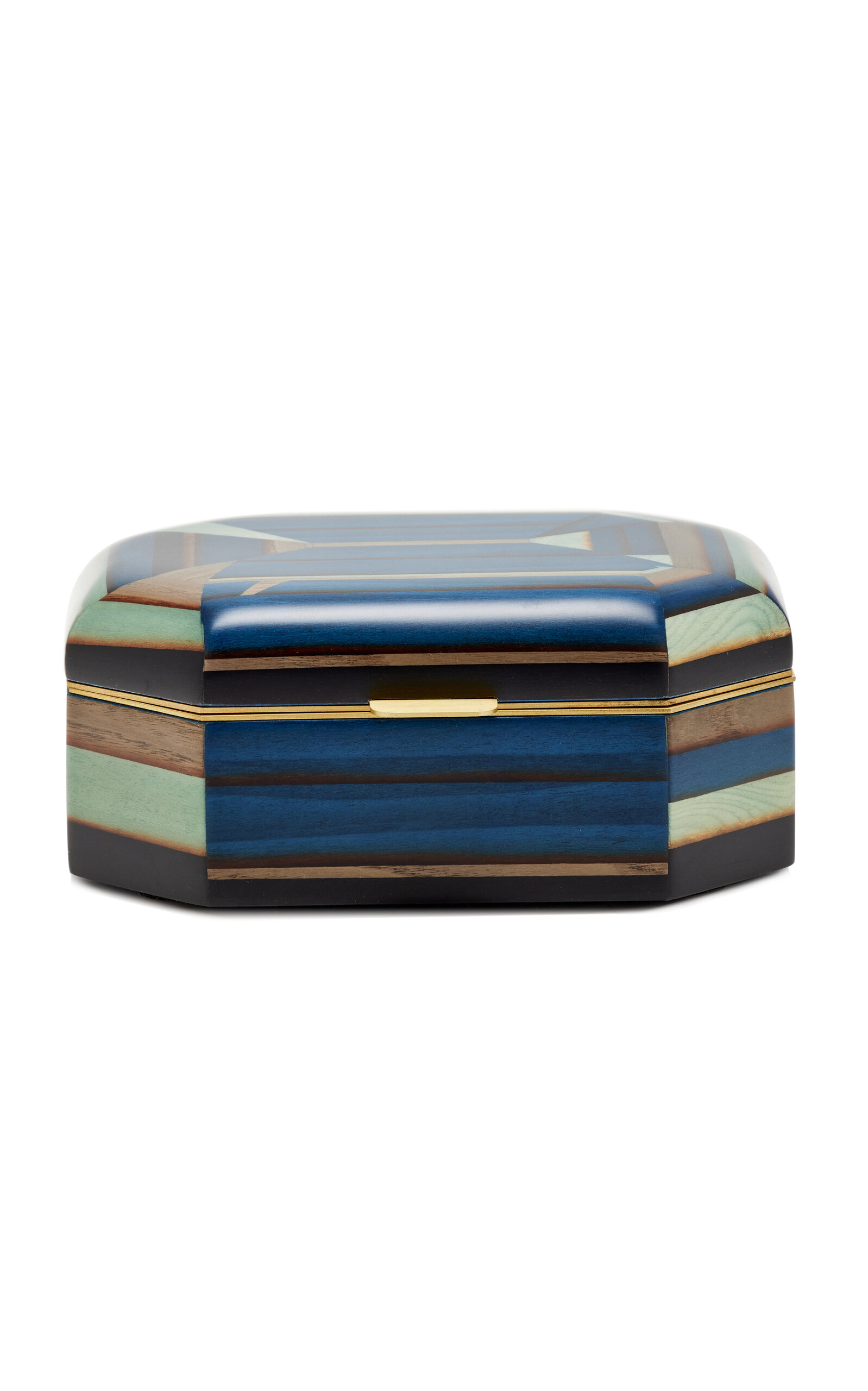 Silvia Furmanovich Small Marquetry Wood Jewelry Box - Blue - OS - Moda Operandi