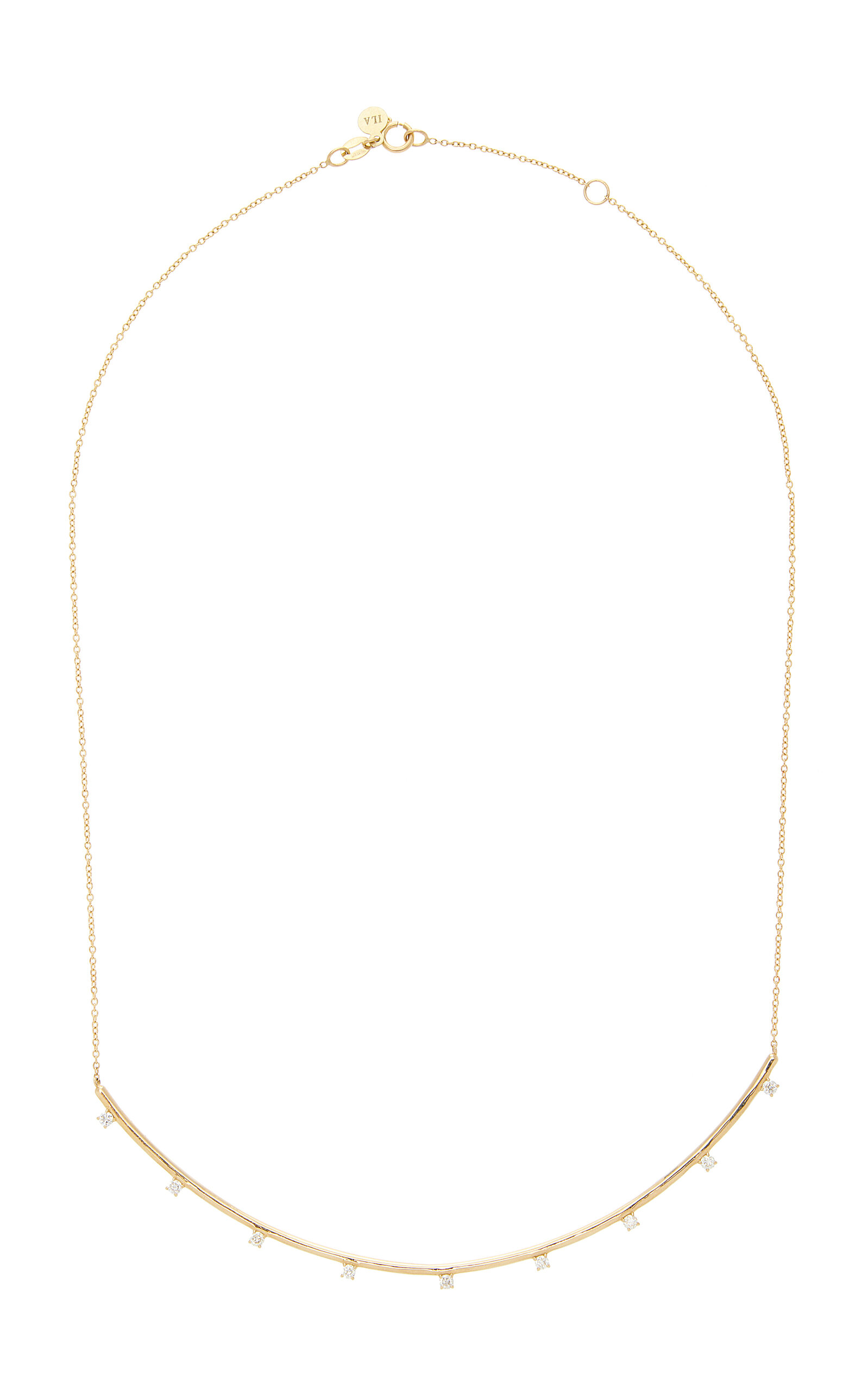Eclipse 14K Yellow Gold Diamond Bar Necklace