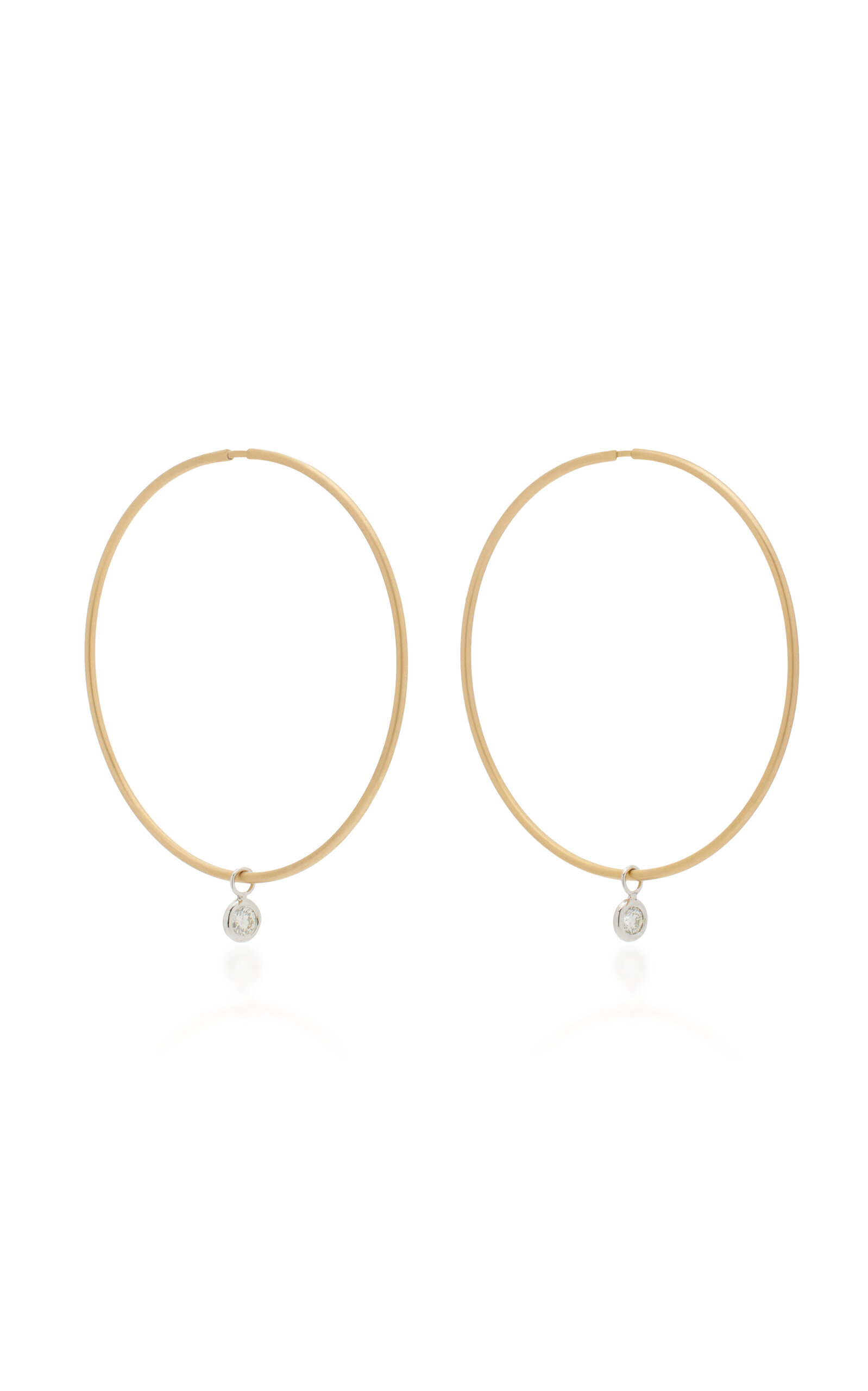 Ila Horizon 14k Gold Diamond Hoop Earrings
