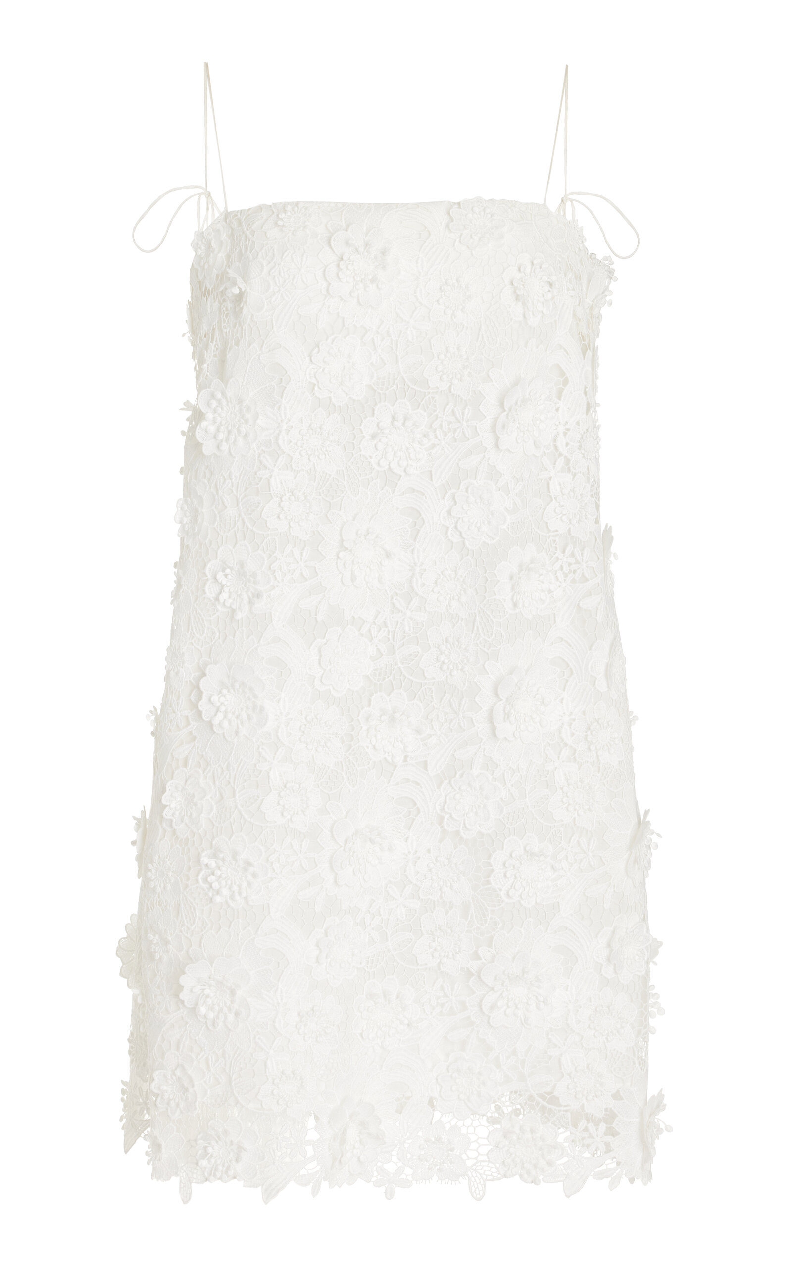 Zimmermann Raie Lace Flower Mini Dress Ivory In White