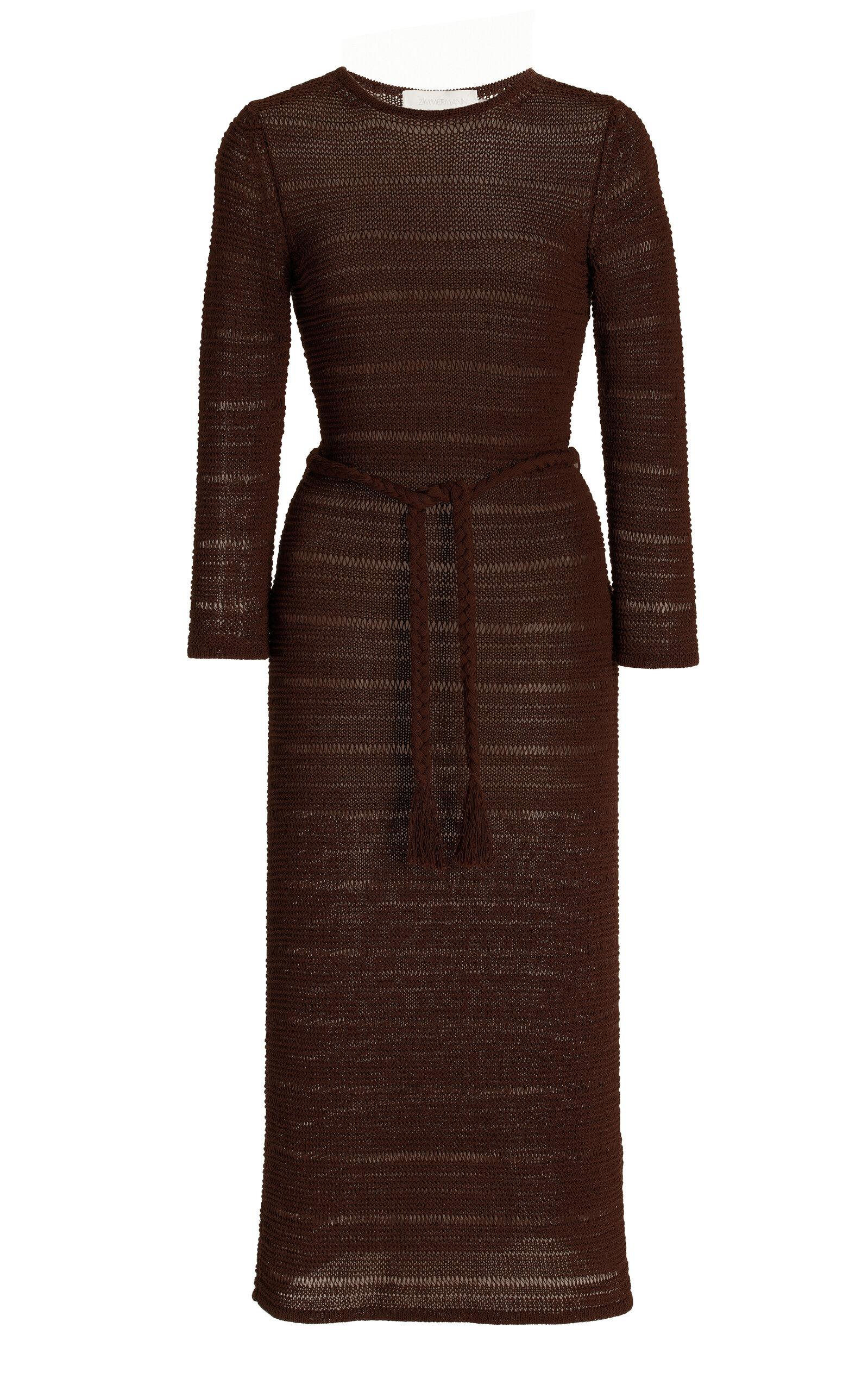 Shop Zimmermann Ginger Knit Cover-up Midi Dress In Brown