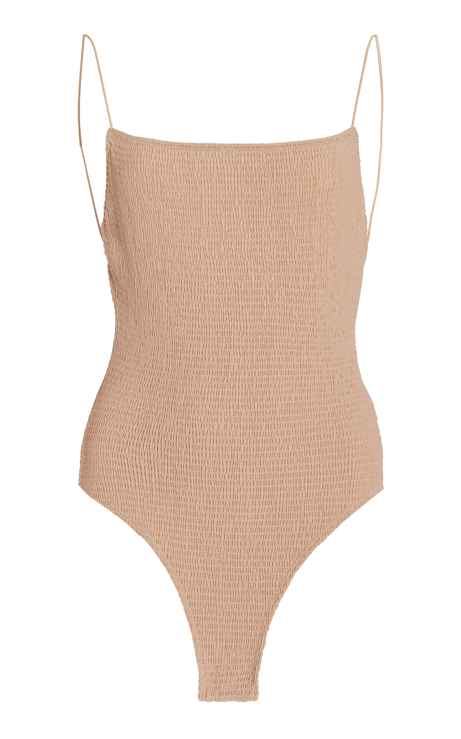 Totême Smocked One-piece Swimsuit In Neutral | ModeSens