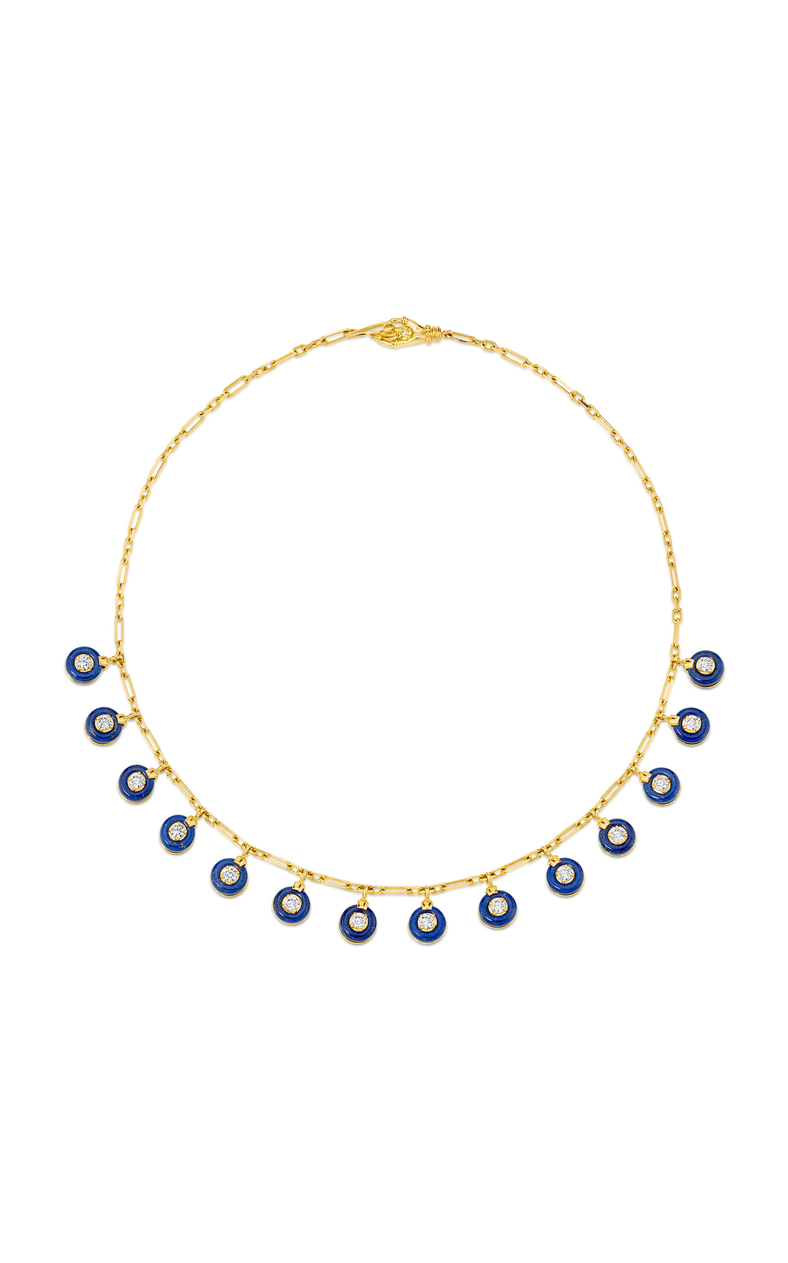 Sauer 7 Chakras 18K Yellow Gold Lapis Lazuli; Diamond Necklace - Multi - OS - Moda Operandi