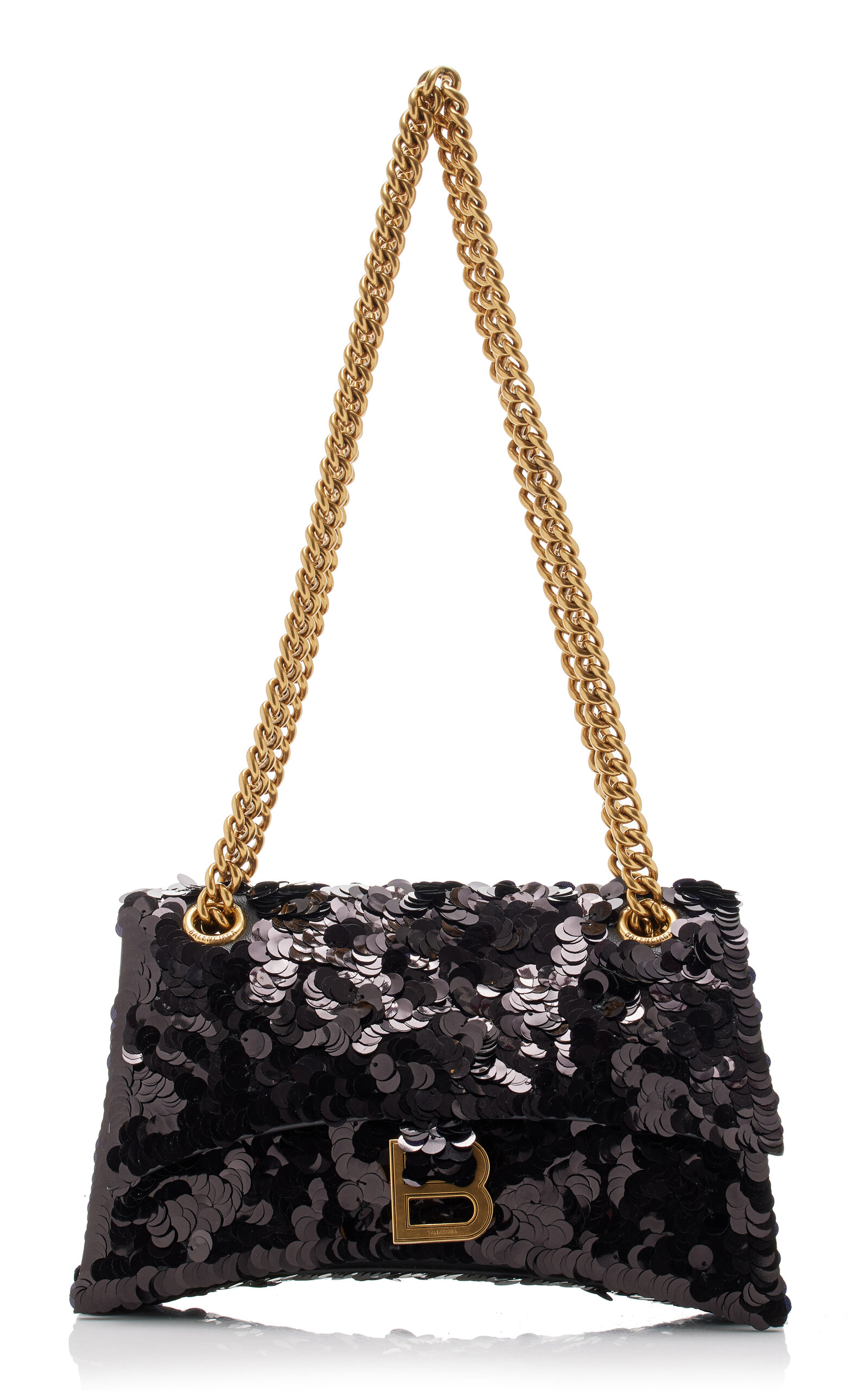 Balenciaga - Crush Sequin Small Shoulder Bag - Black - OS - Moda Operandi