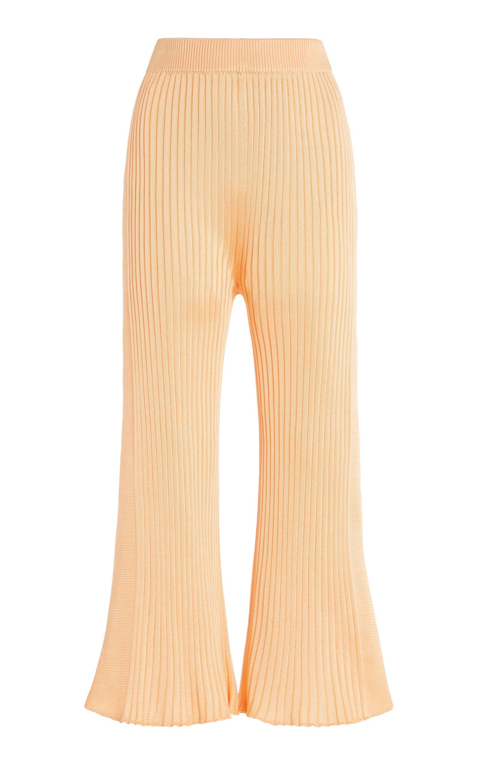 Jil Sander Exclusive Ribbed Knit Flared Trousers In Neutral