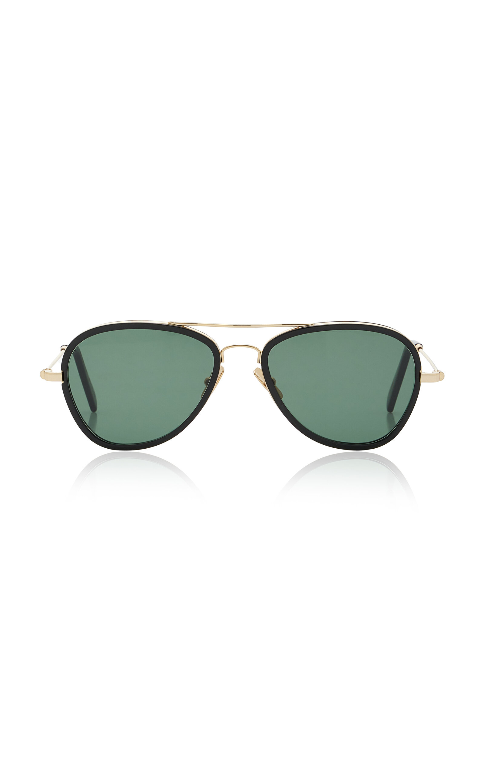 Totême Black & Gold 'the Aviators' Sunglasses In Black