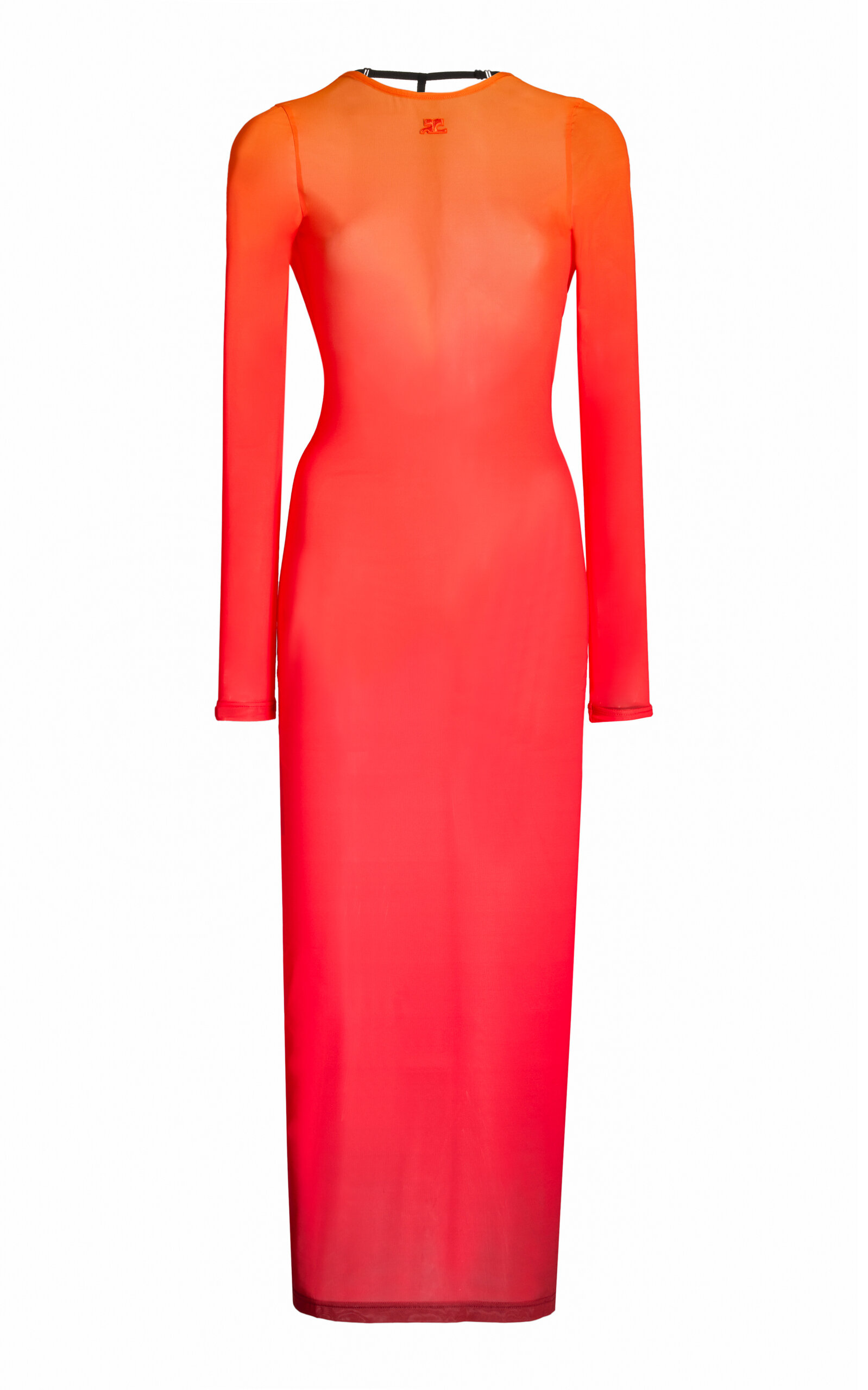 Courrèges Gradient Sunset Second-skin Dress In Orange