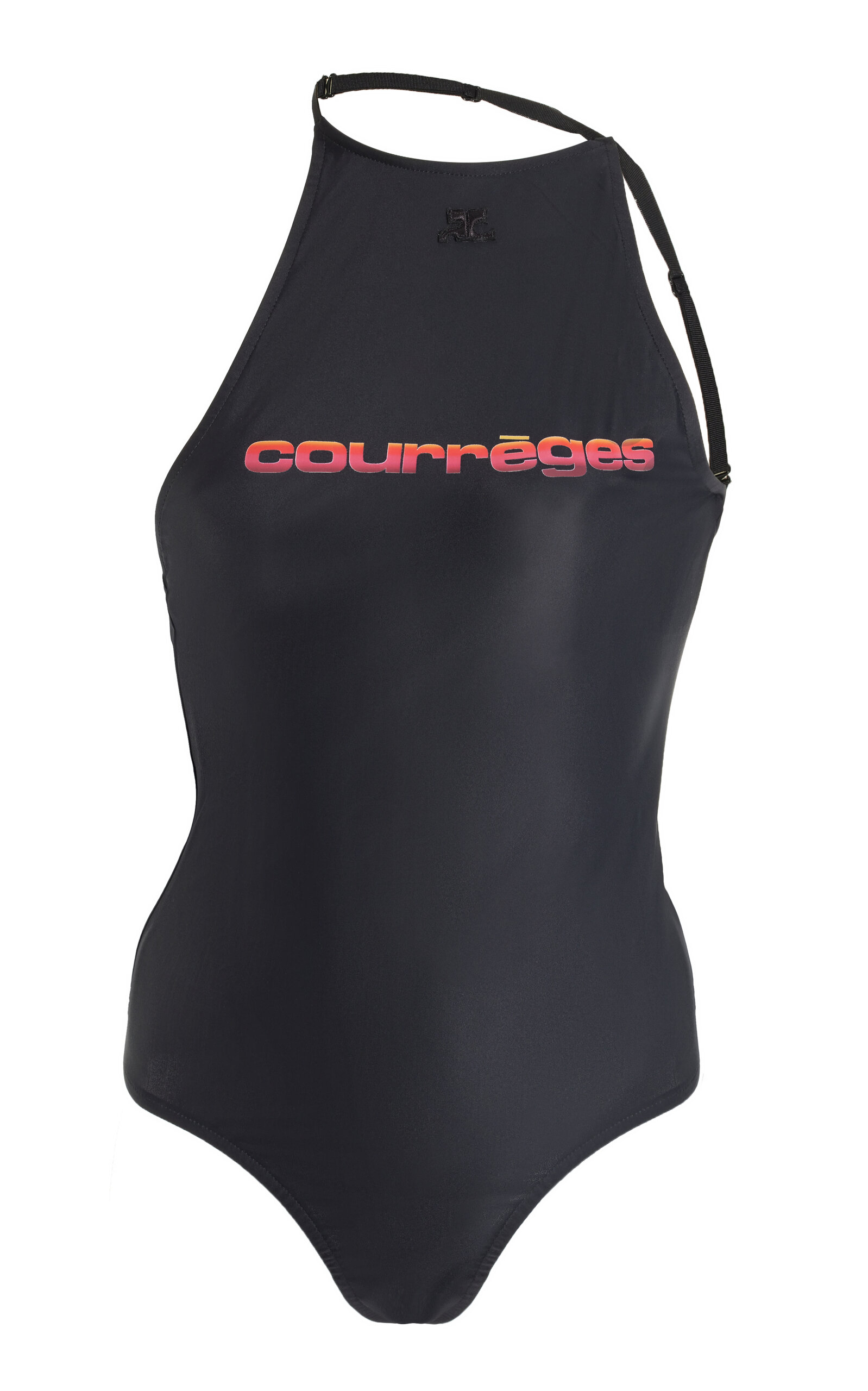 Courrèges Lingerie Tech-jersey Bodysuit In Black