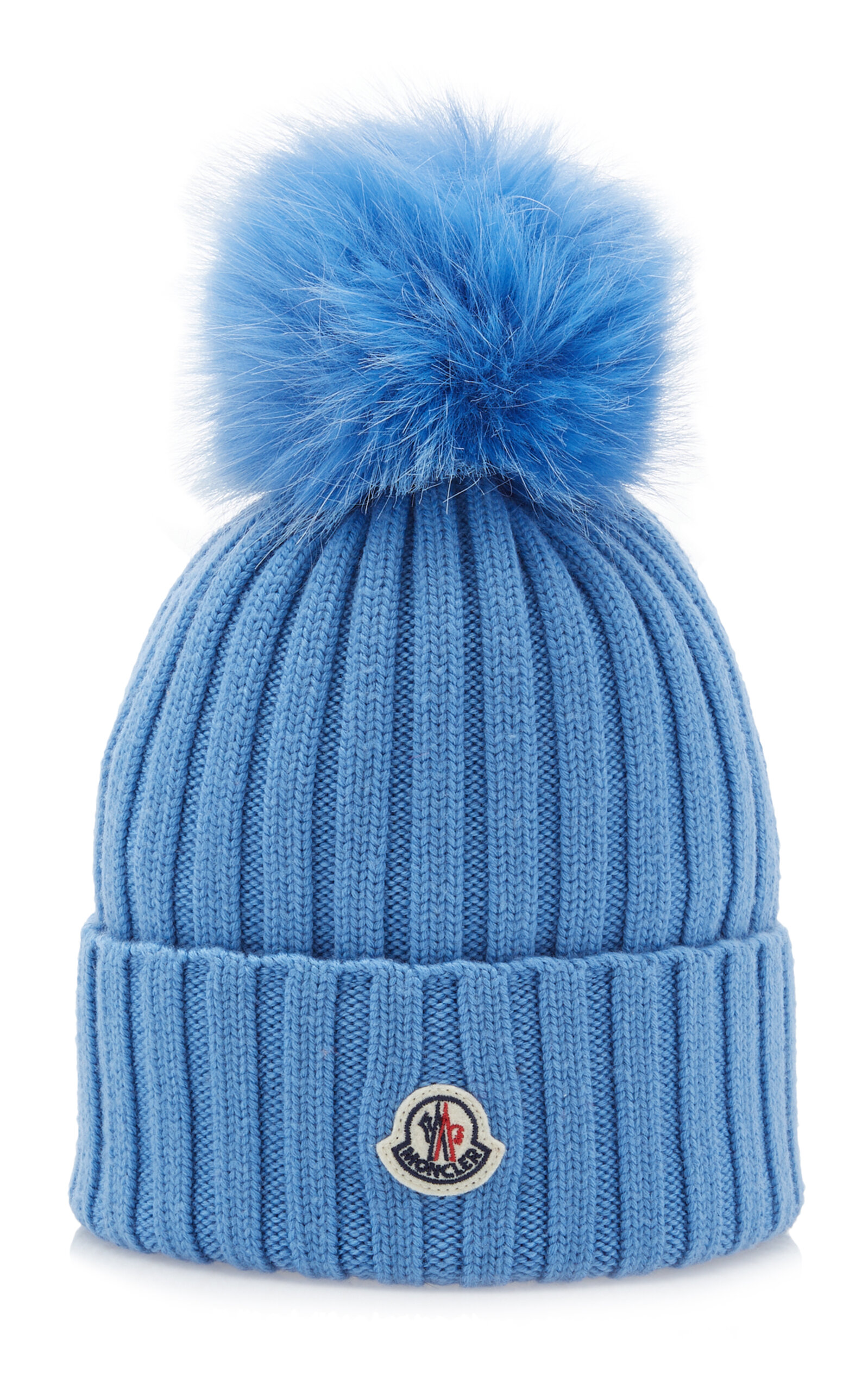 Moncler Fur-Trimmed Ribbed-Knit Wool Beanie - Women's Accessories