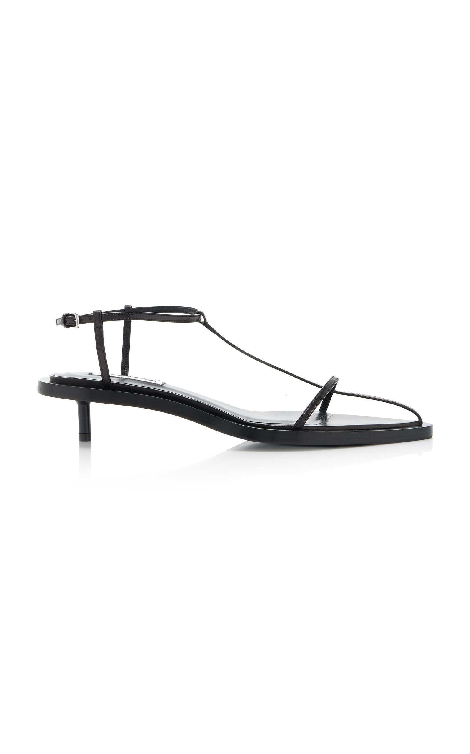 Jil Sander Leather Sandals In Black