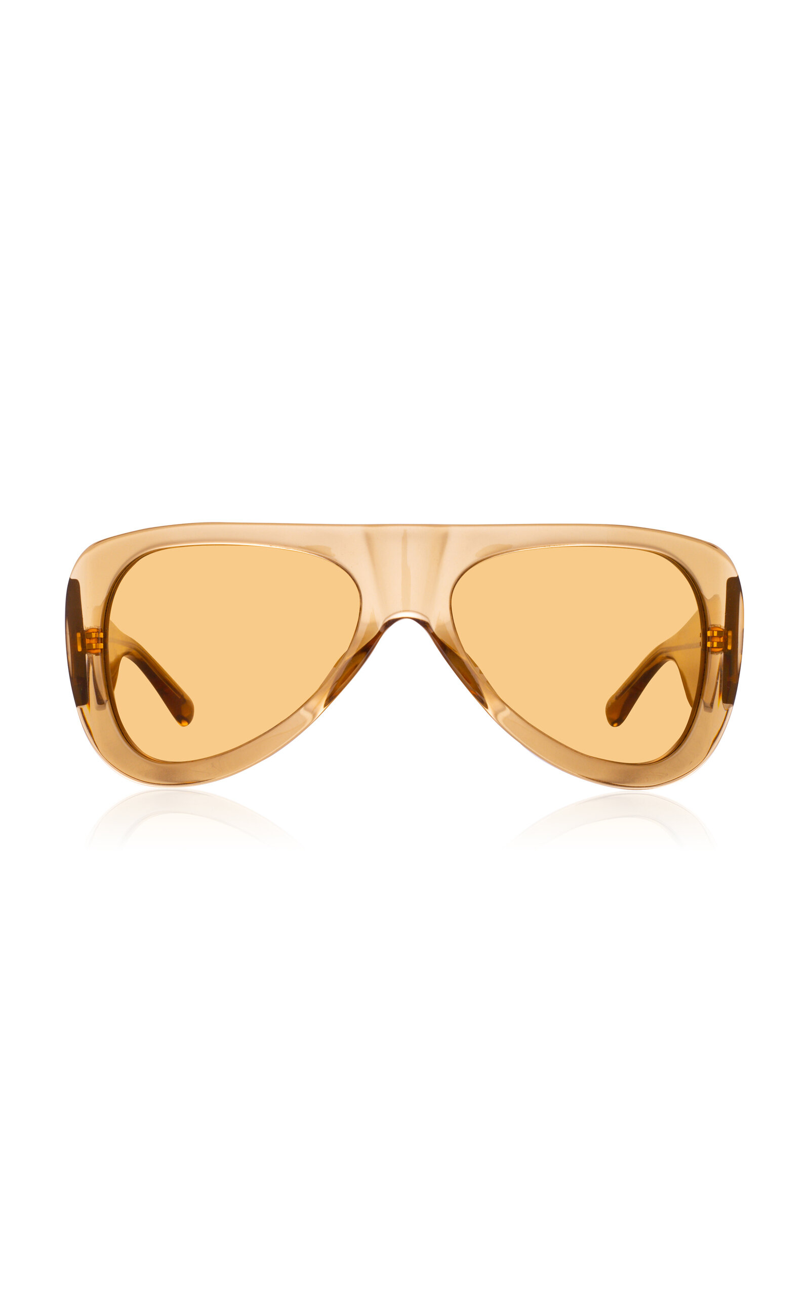 Shop Attico Edie Aviator-frame Acetate Sunglasses In Neutral