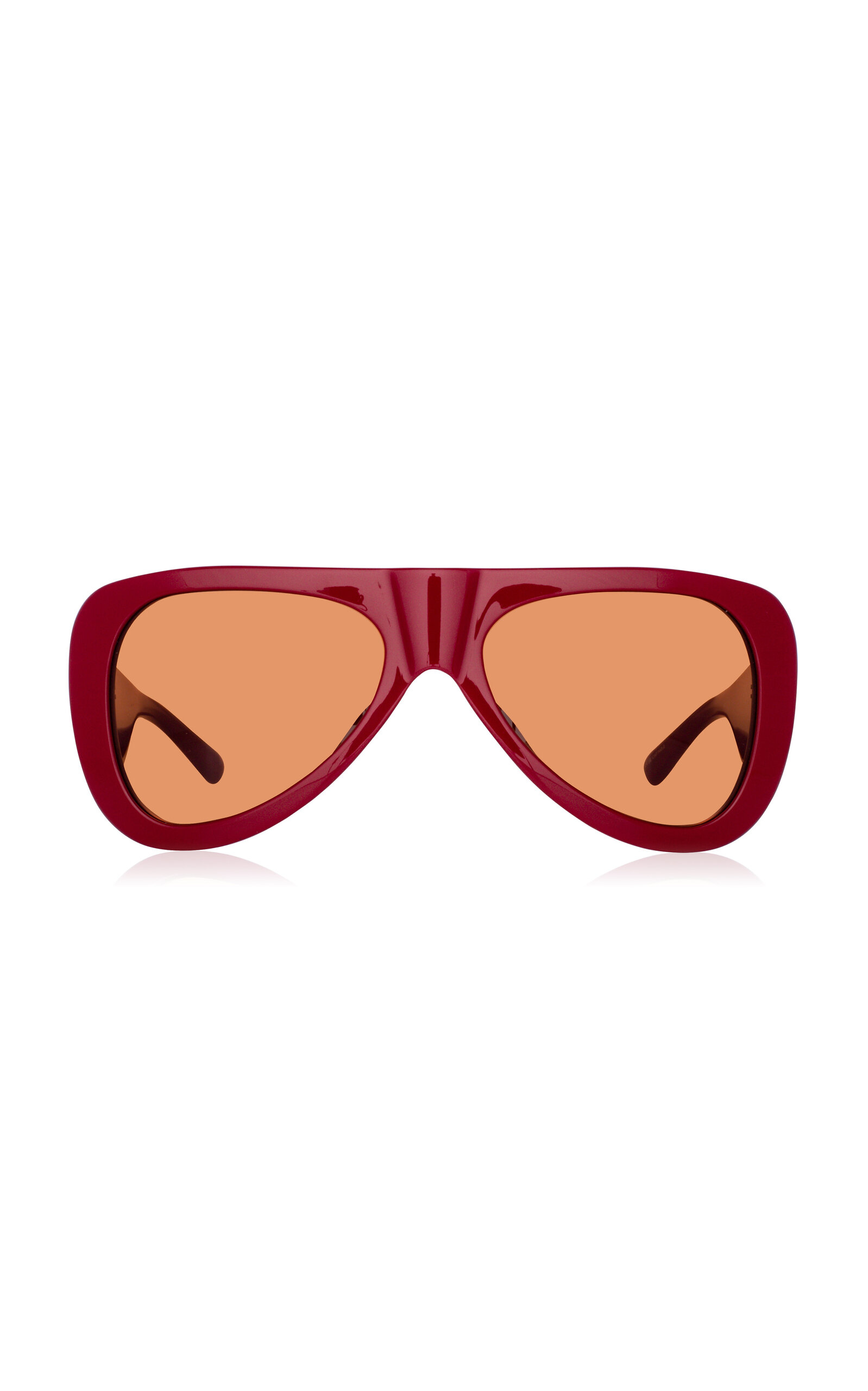 Shop Attico Edie Aviator-frame Acetate Sunglasses In Red