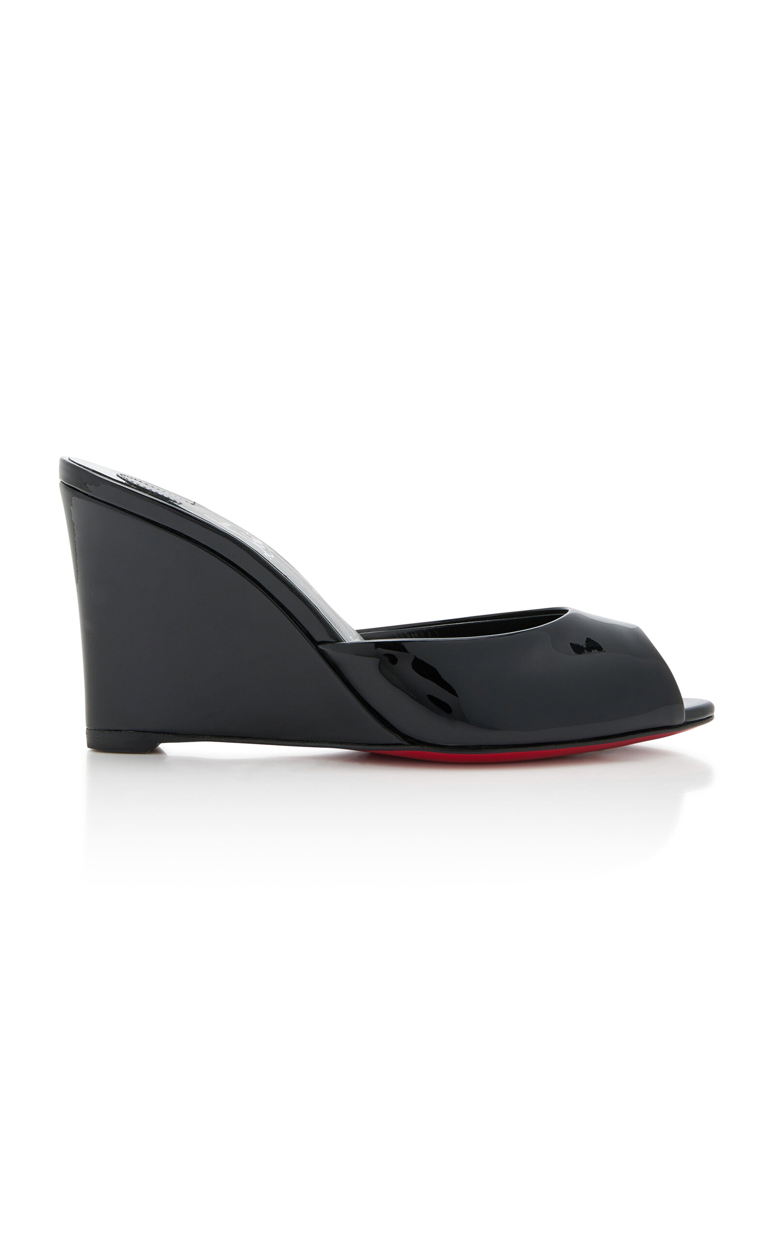 Shop Christian Louboutin Me Dolly 85mm Patent Leather Wedge Pumps In Black