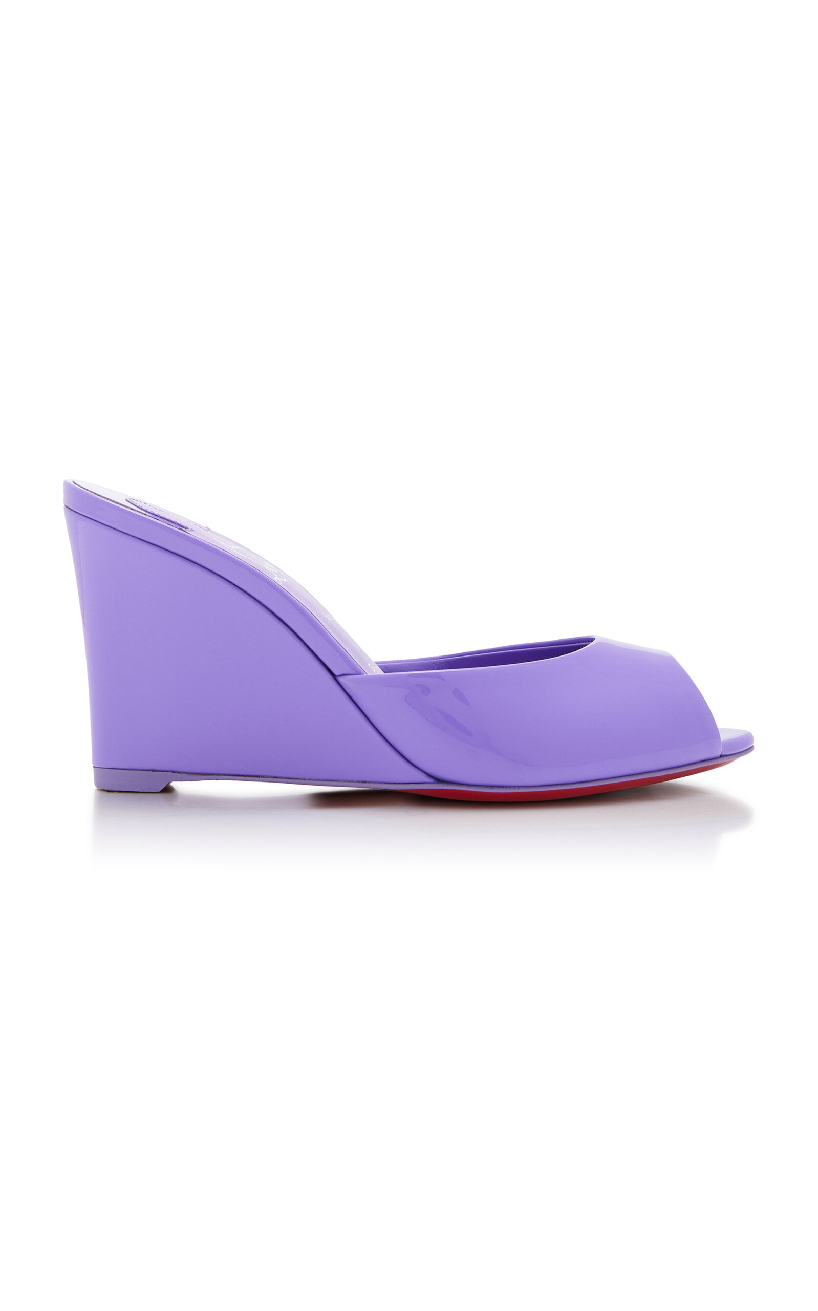 Christian Louboutin Me Dolly 85mm Patent Leather Wedge Pumps In Purple
