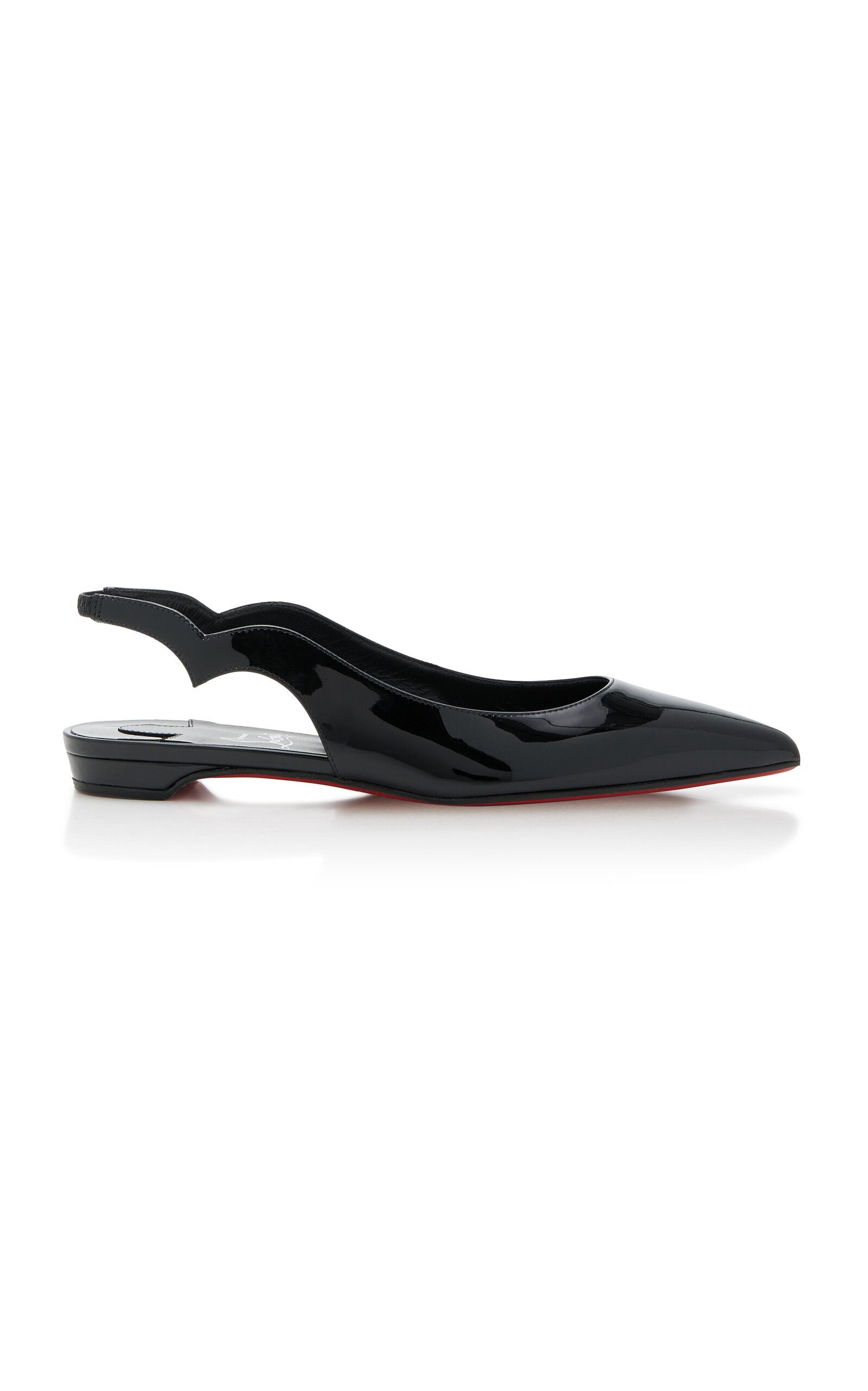 Shop Christian Louboutin Hot Chick Patent Leather Slingback Flats In Black