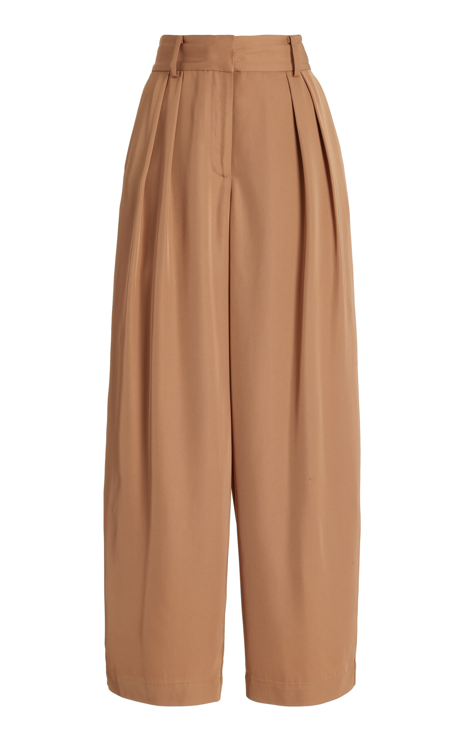 Shop By Malene Birger Piscali Wide-leg Twill Pants In Brown