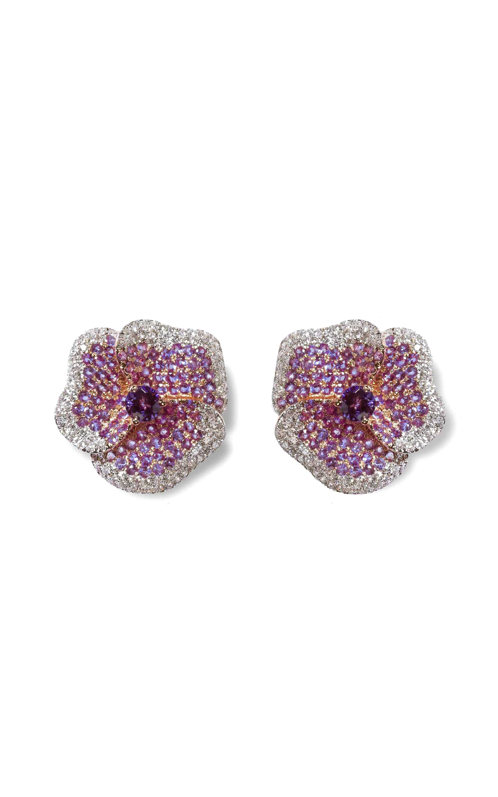 AS29 Women's One of a Kind Bloom 18K Rose Gold; Diamond; And Amethyst Earrings