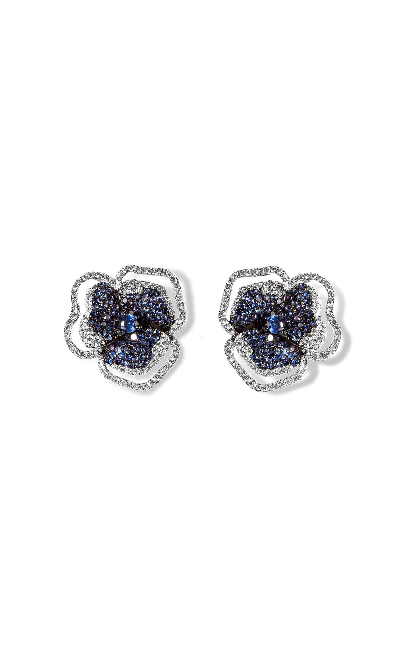 One of a Kind Bloom 18K White Gold Diamond Earrings