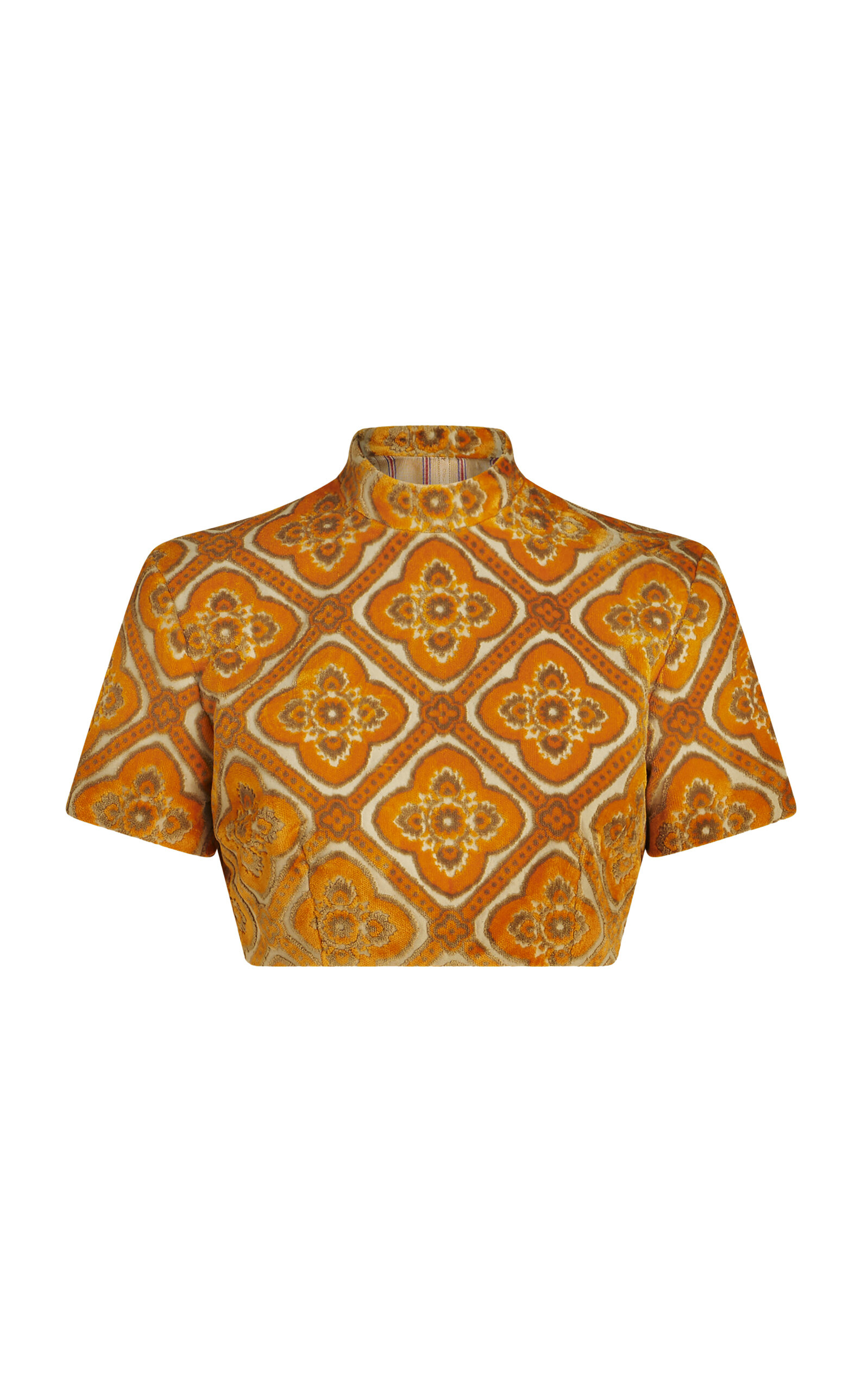 Etro Women's Printed Cropped Top In Orange