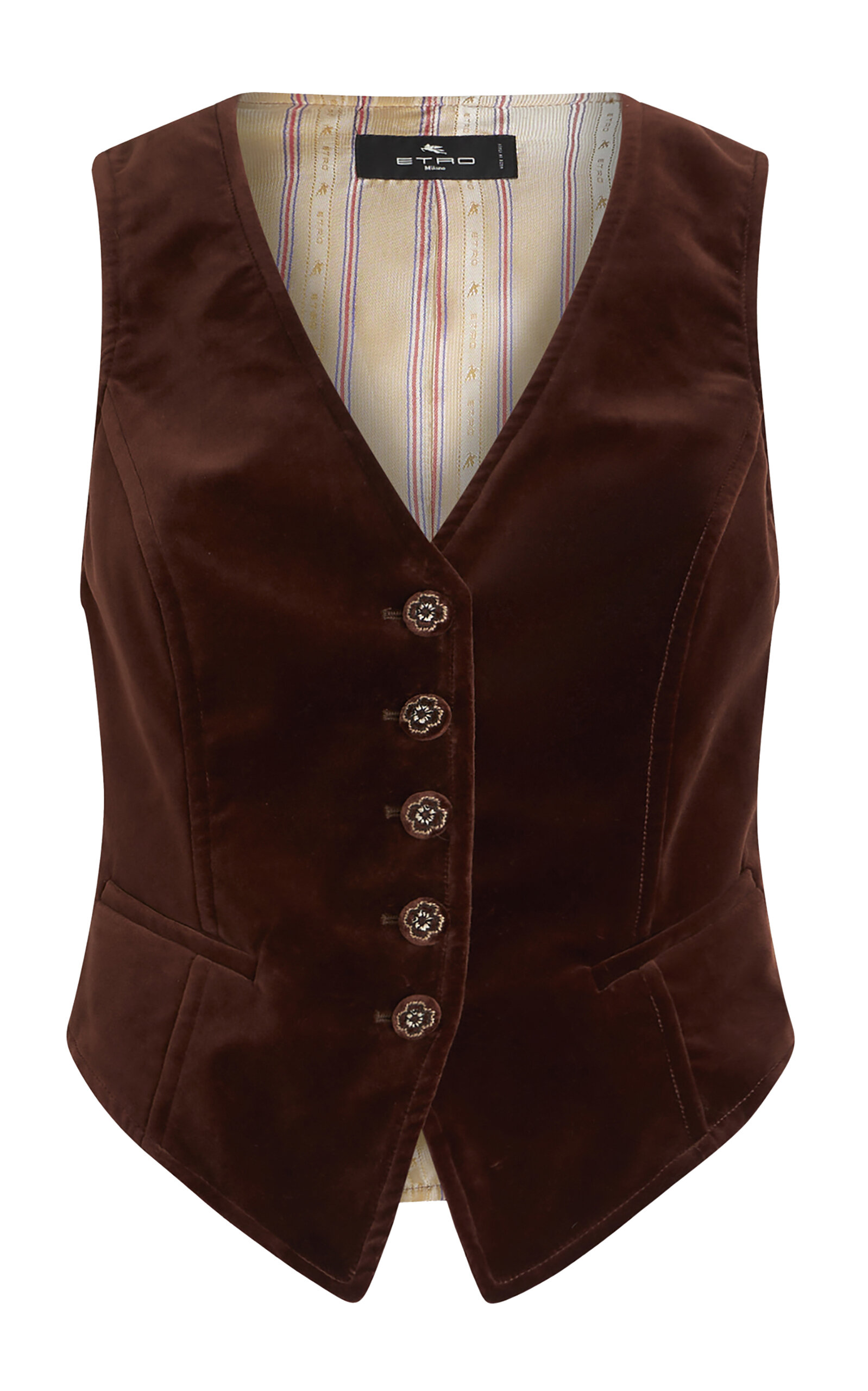 Etro Women's Velvet Vest In Brown
