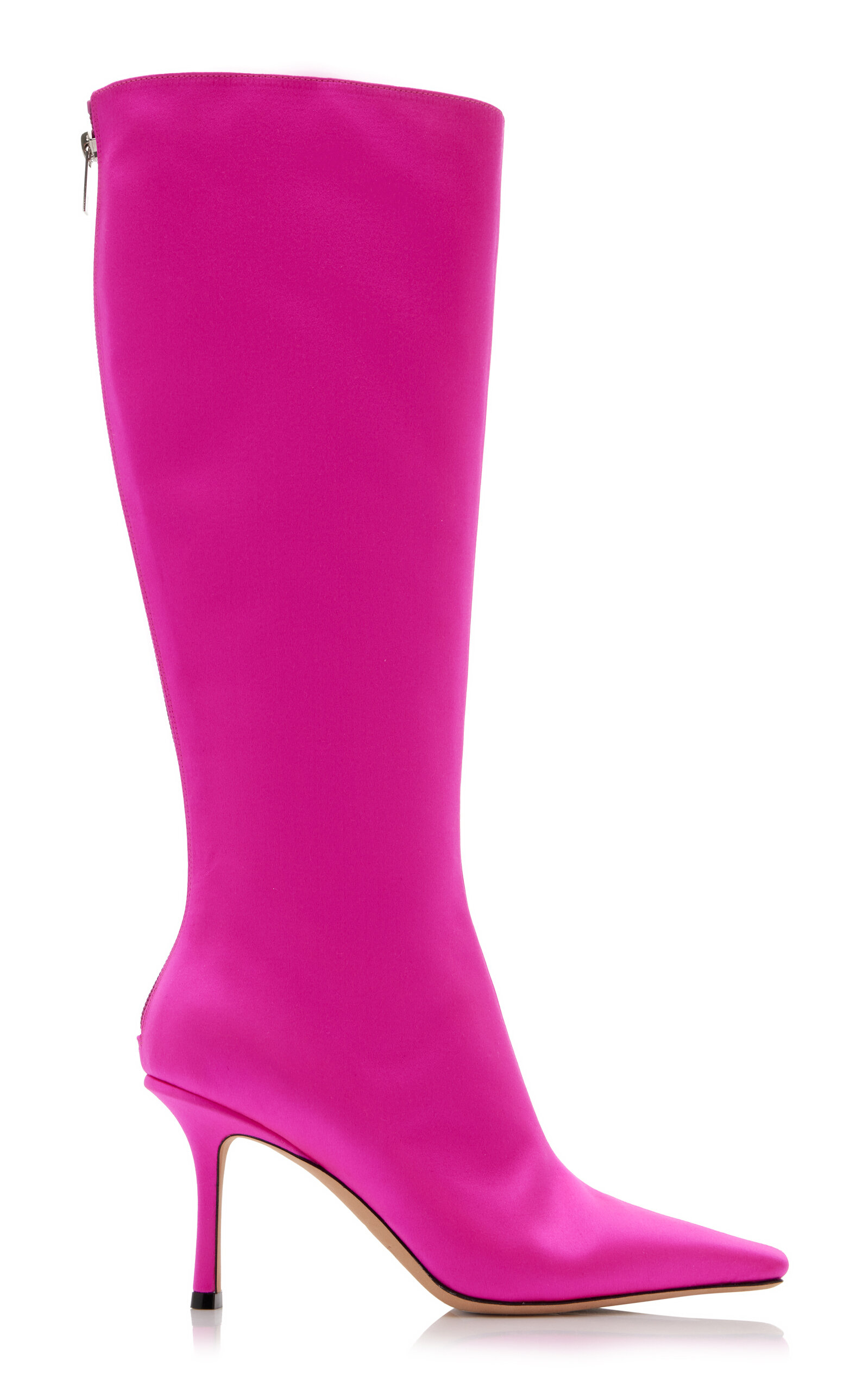 Jimmy Choo Agathe Satin Knee Boots In Pink