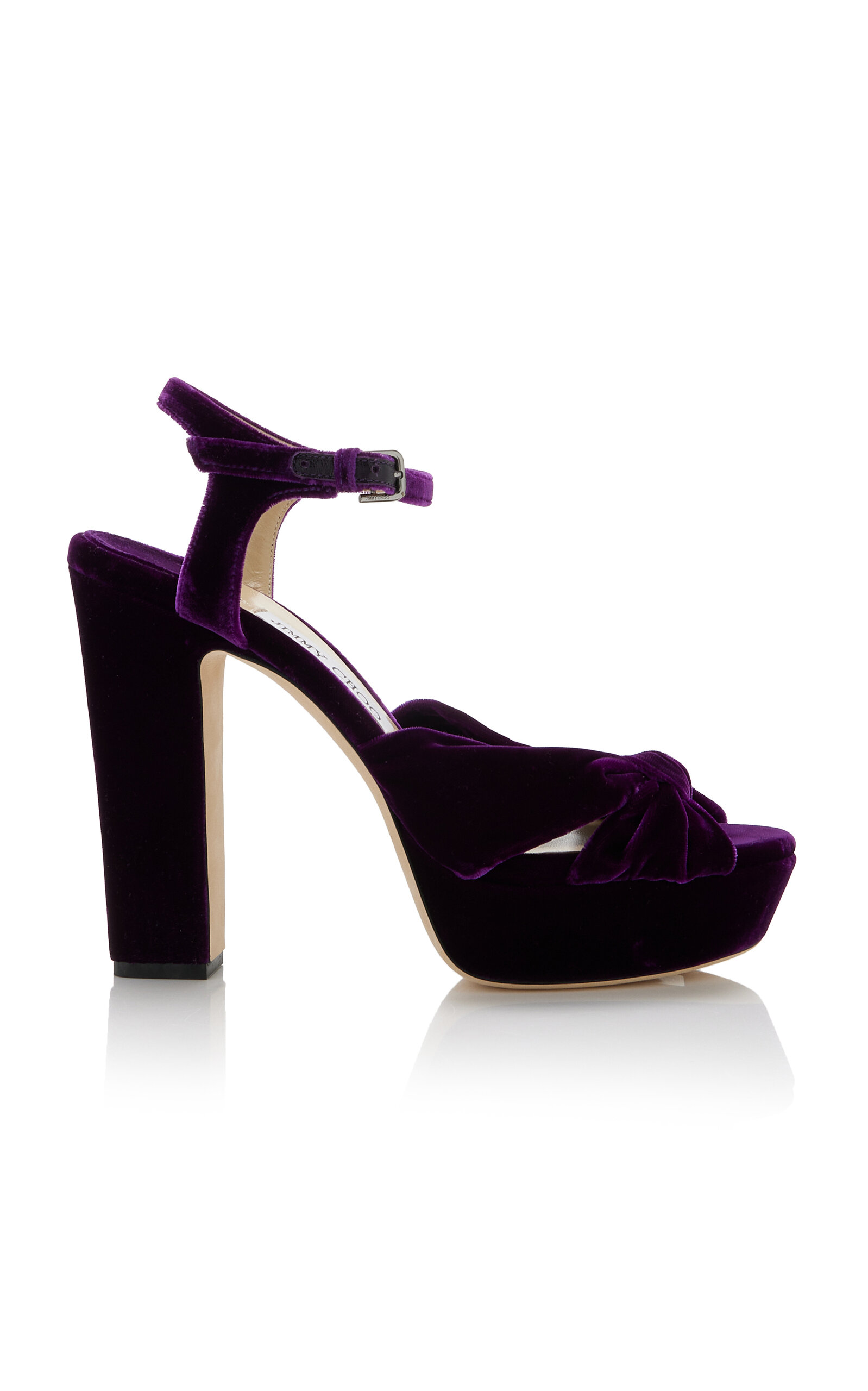 Jimmy Choo Exclusive Heloise Velvet Platform Sandals In Purple